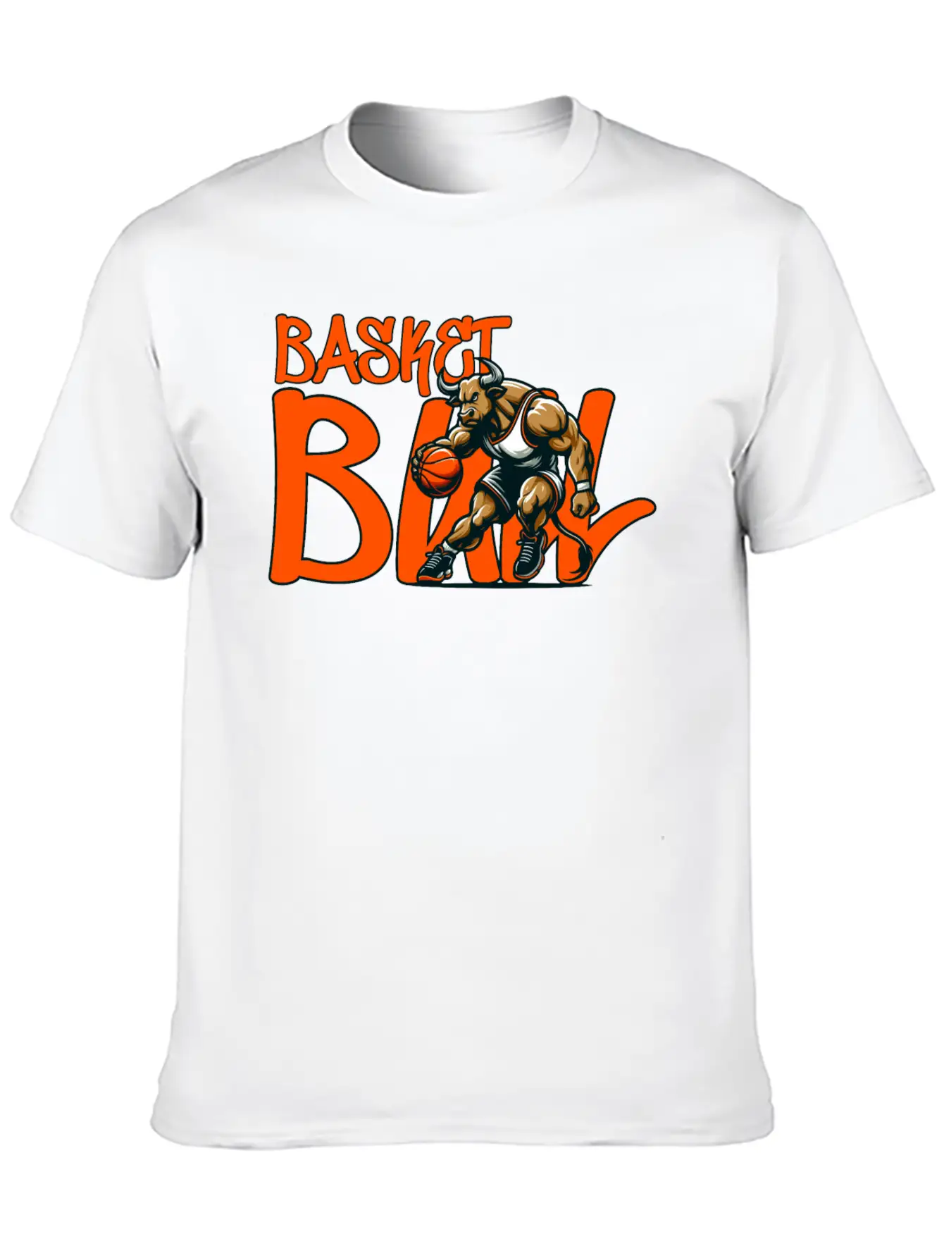 Basket(BULL) Design Stylish Everyday T-Shirt – Unisex Basic Cotton Tee