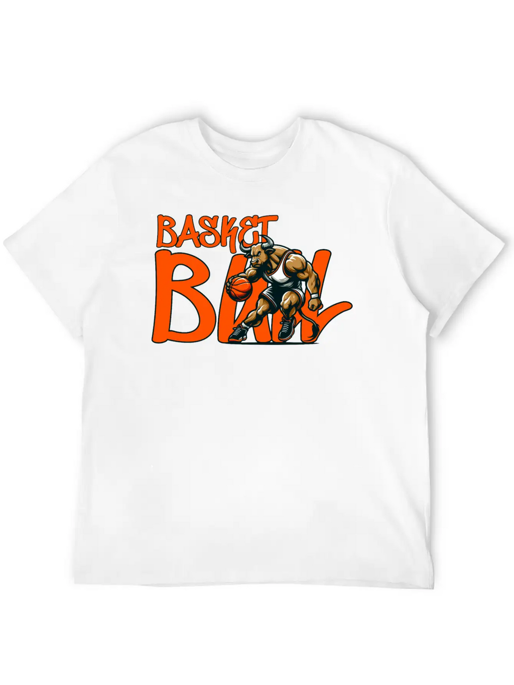 Basket(BULL) Design Stylish Everyday T-Shirt – Unisex Basic Cotton Tee