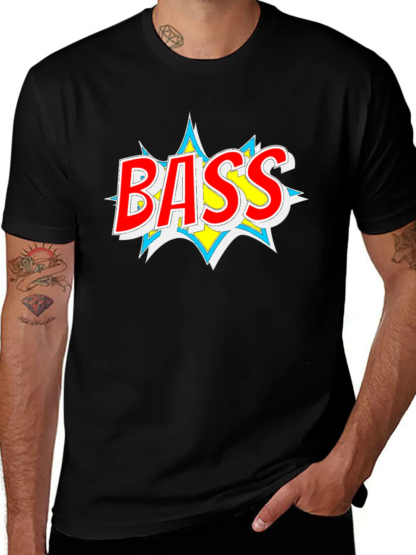 BASS As Comic Bang - Bass Has To Be Loud Unisex Short Sleeve Soft Cotton T-Shirt – Casual Everyday Wear