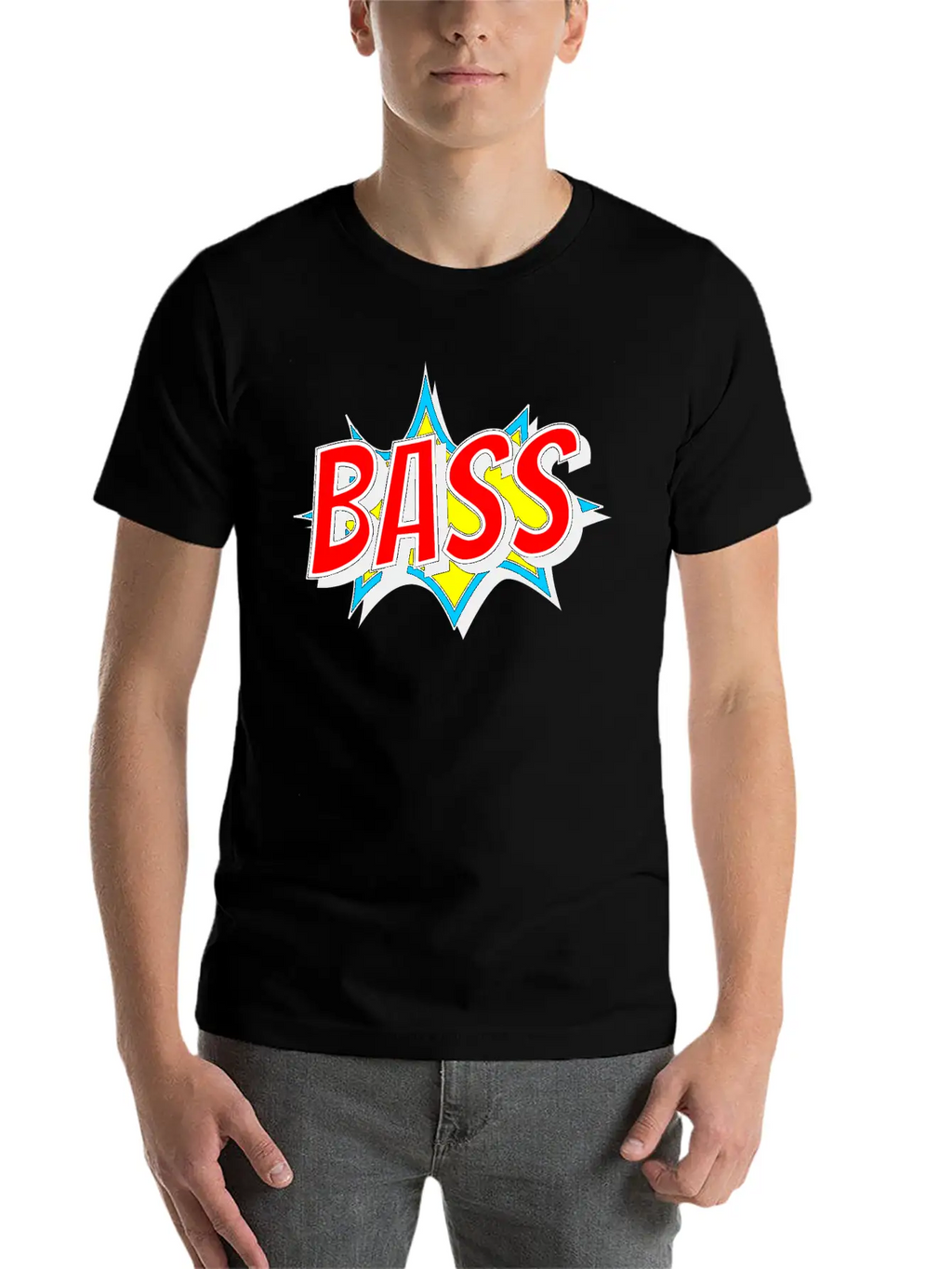 BASS As Comic Bang - Bass Has To Be Loud Unisex Short Sleeve Soft Cotton T-Shirt – Casual Everyday Wear