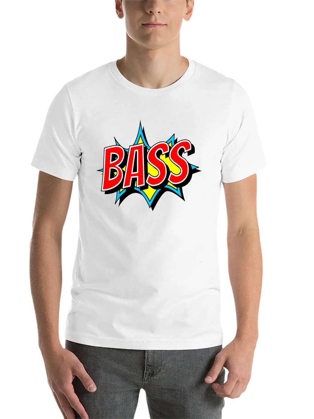 BASS As Comic Bang - Bass Has To Be Loud Unisex Short Sleeve Soft Cotton T-Shirt – Casual Everyday Wear