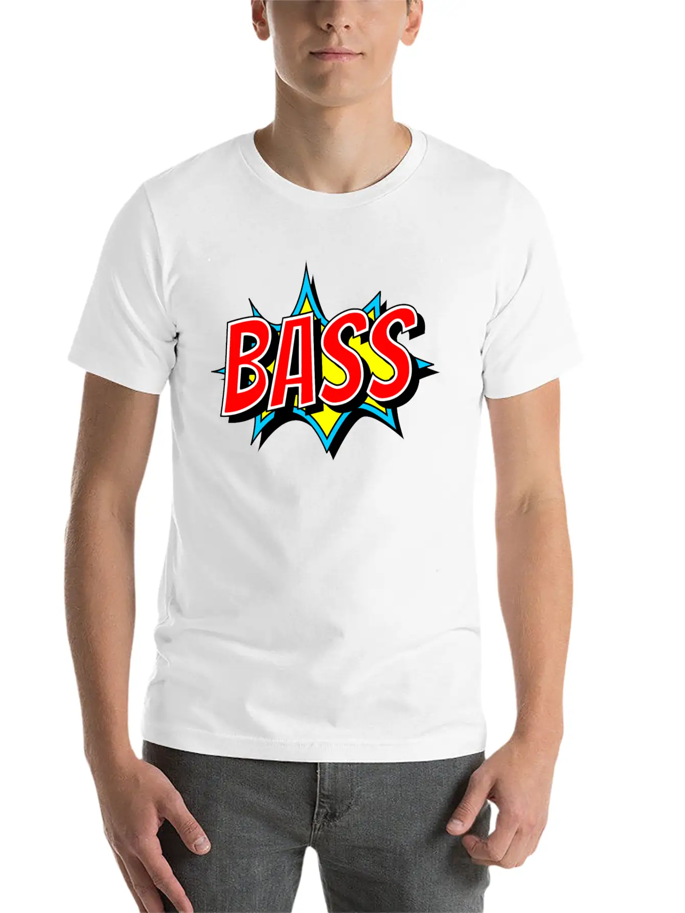 BASS As Comic Bang - Bass Has To Be Loud Unisex Short Sleeve Soft Cotton T-Shirt – Casual Everyday Wear