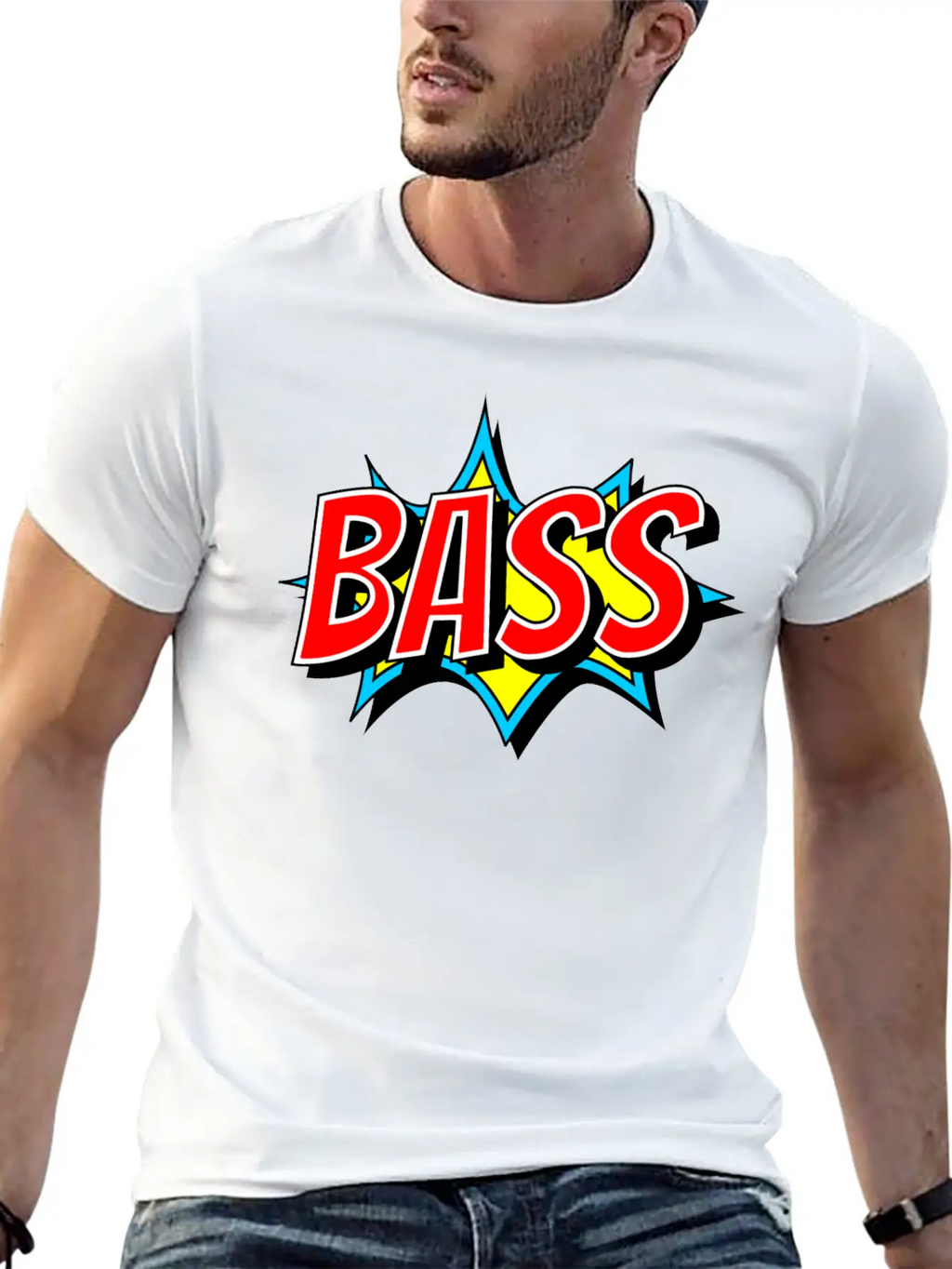 BASS As Comic Bang - Bass Has To Be Loud Unisex Short Sleeve Soft Cotton T-Shirt – Casual Everyday Wear
