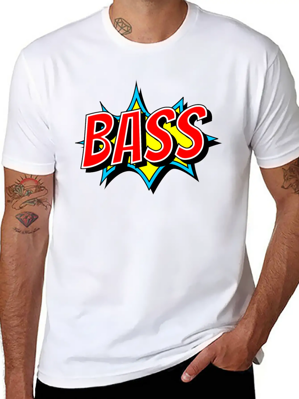 BASS As Comic Bang - Bass Has To Be Loud Unisex Short Sleeve Soft Cotton T-Shirt – Casual Everyday Wear