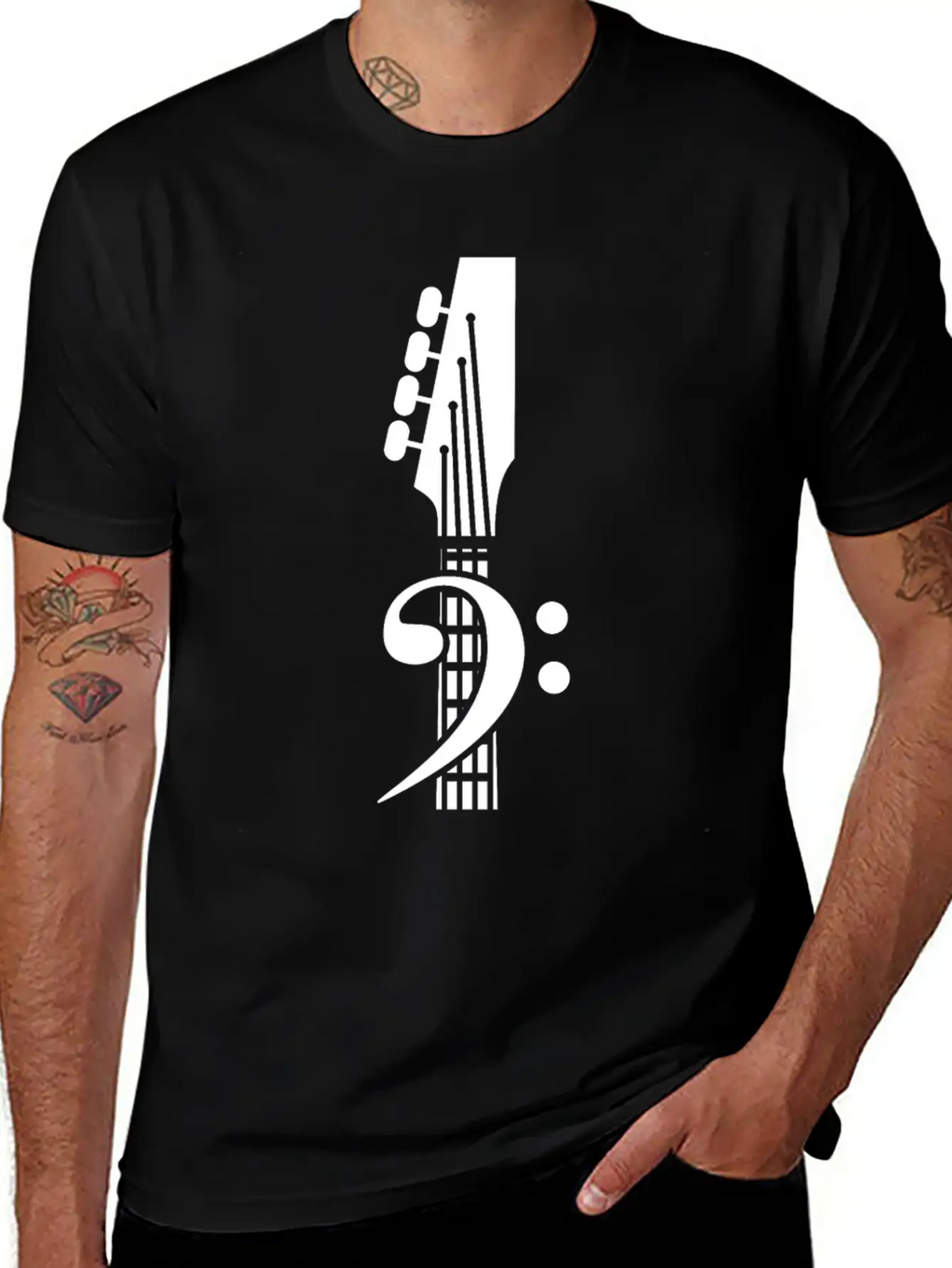 Bass Guitar Clef Unisex Casual T-Shirt – Clean Design For Daily Comfort