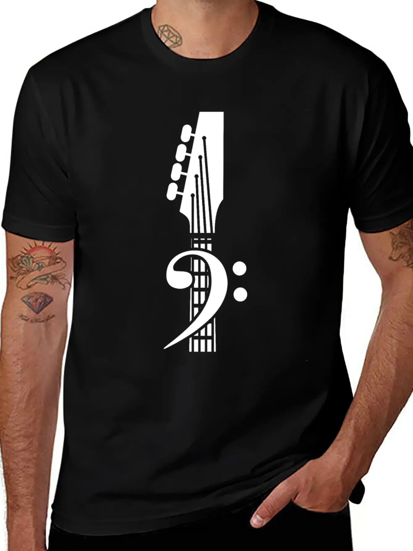 Bass Guitar Clef Unisex Casual T-Shirt – Clean Design For Daily Comfort