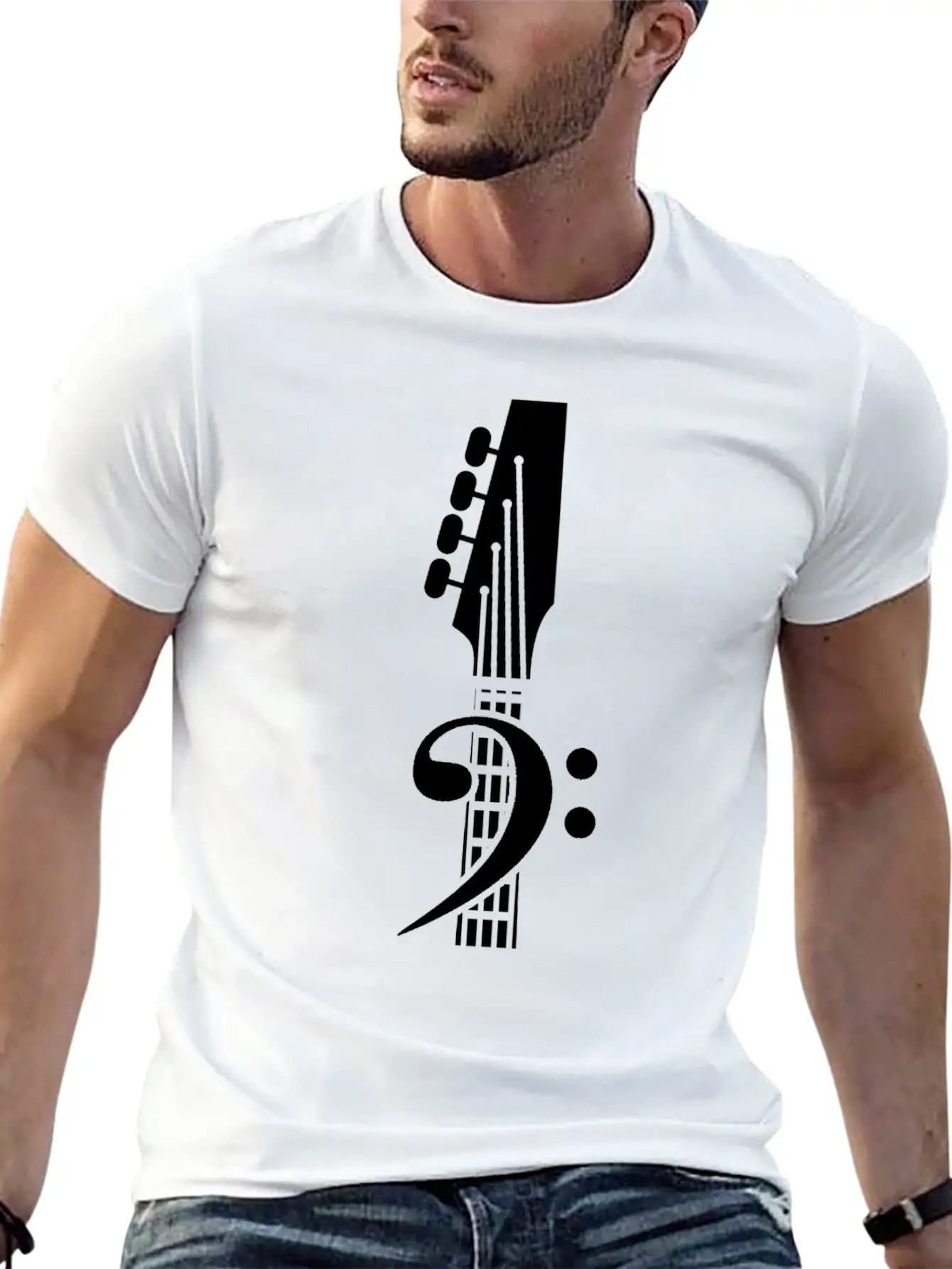 Bass Guitar Clef Unisex Casual T-Shirt – Clean Design For Daily Comfort