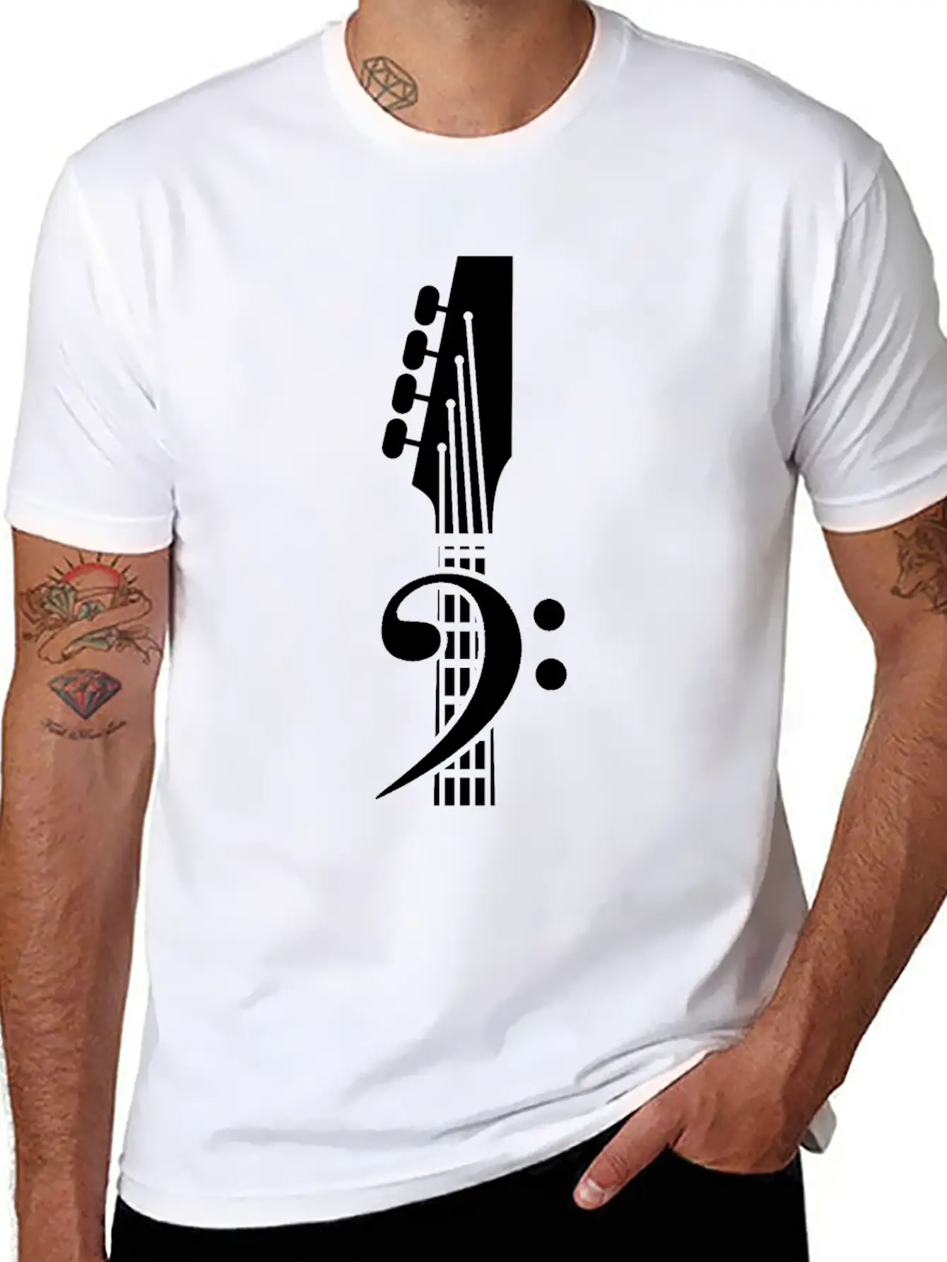 Bass Guitar Clef Unisex Casual T-Shirt – Clean Design For Daily Comfort