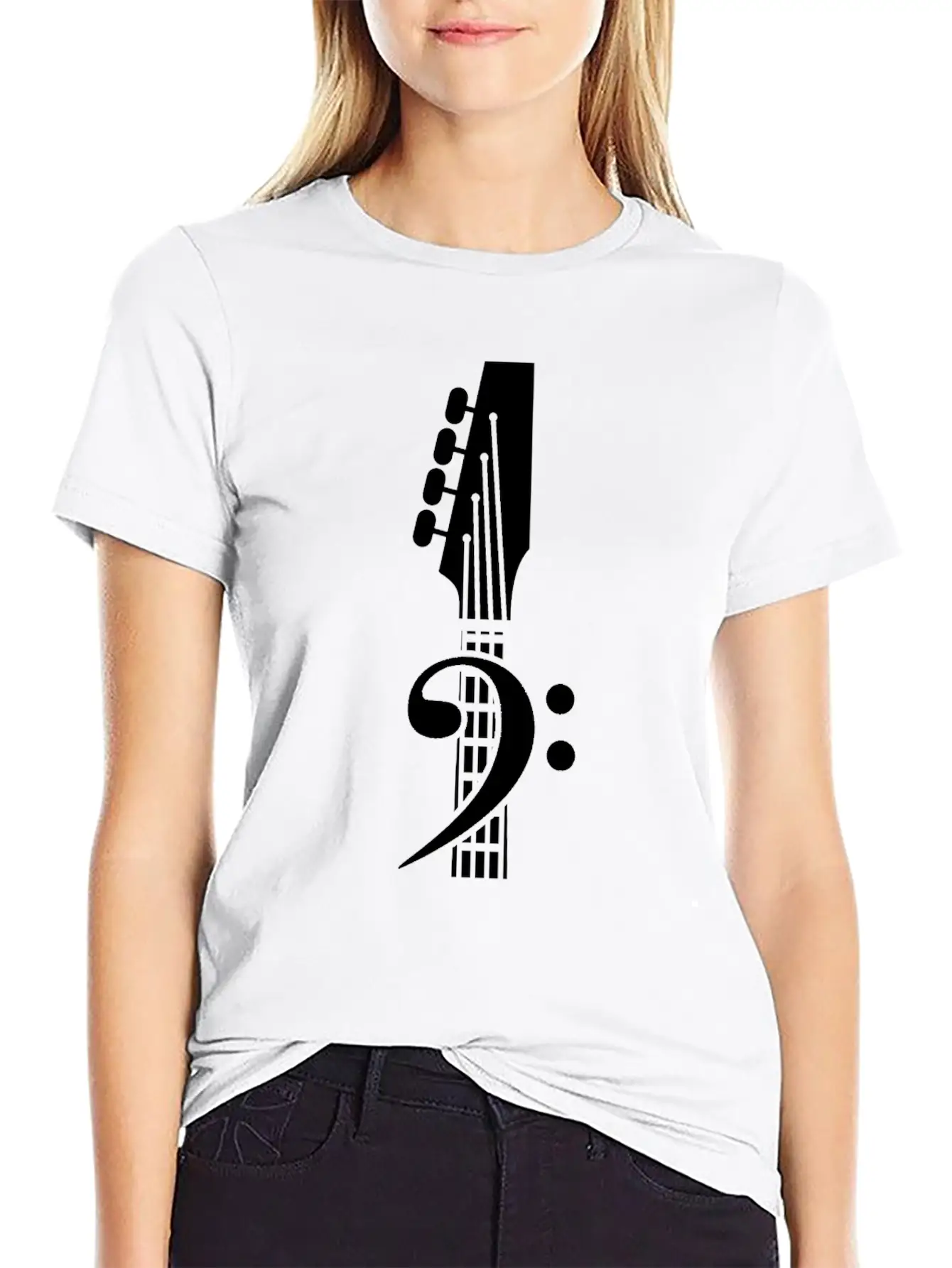 Bass Guitar Clef Unisex Casual T-Shirt – Clean Design For Daily Comfort