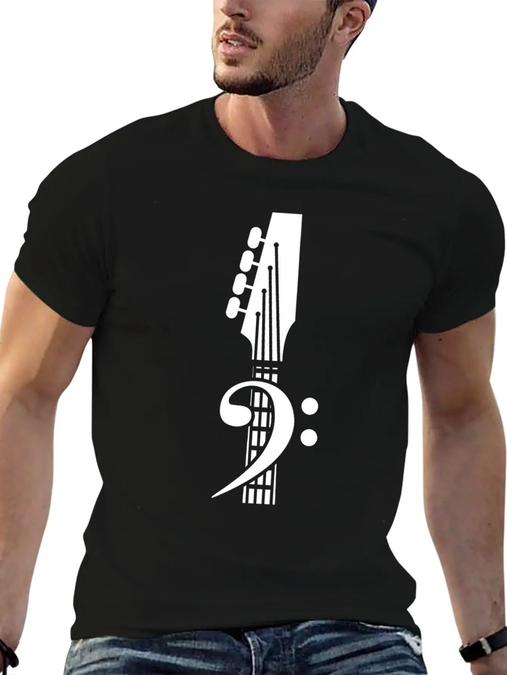 Bass Guitar Clef Unisex Casual T-Shirt – Clean Design For Daily Comfort
