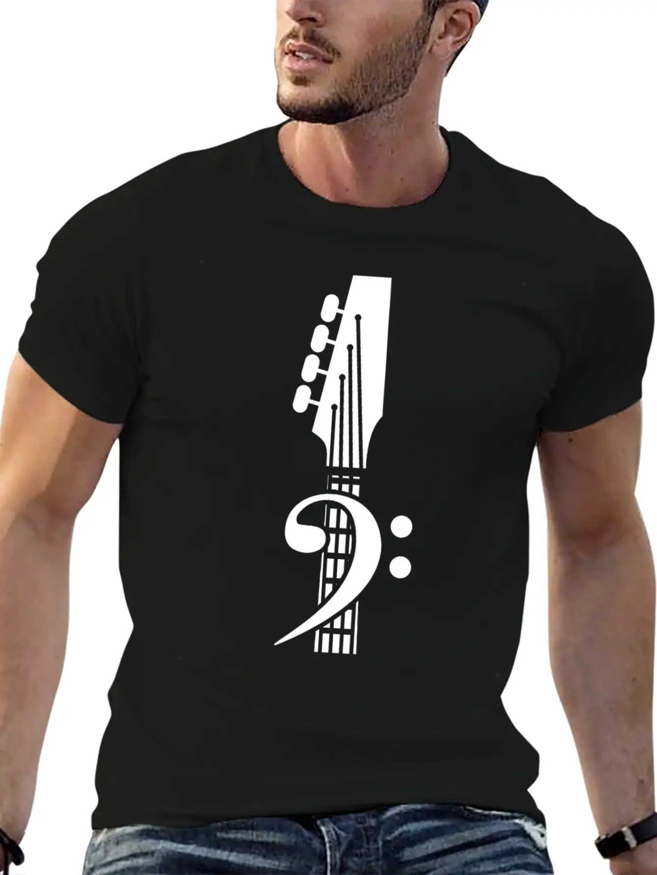 Bass Guitar Clef Unisex Casual T-Shirt – Clean Design For Daily Comfort