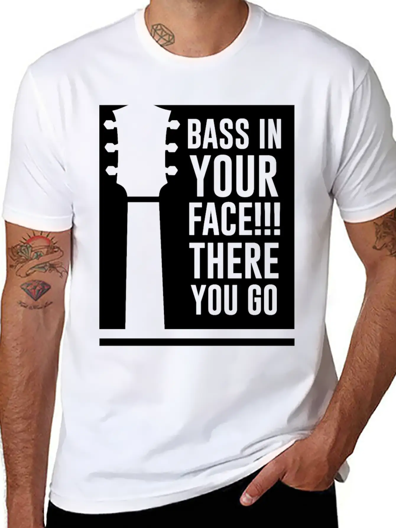 Bass In Your Face Unisex Casual T-Shirt – Clean Design For Daily Comfort