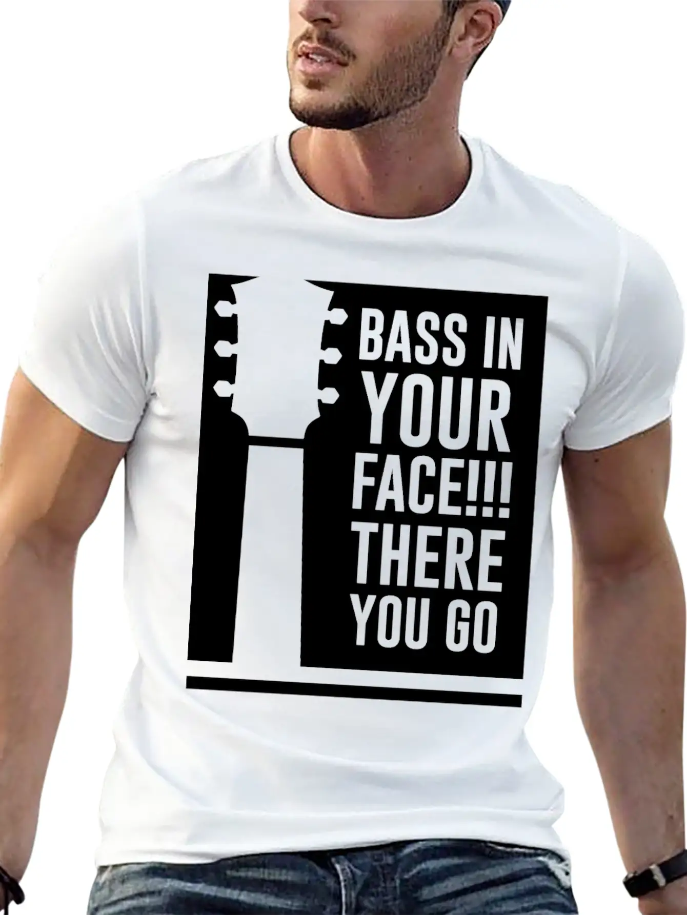 Bass In Your Face Unisex Casual T-Shirt – Clean Design For Daily Comfort