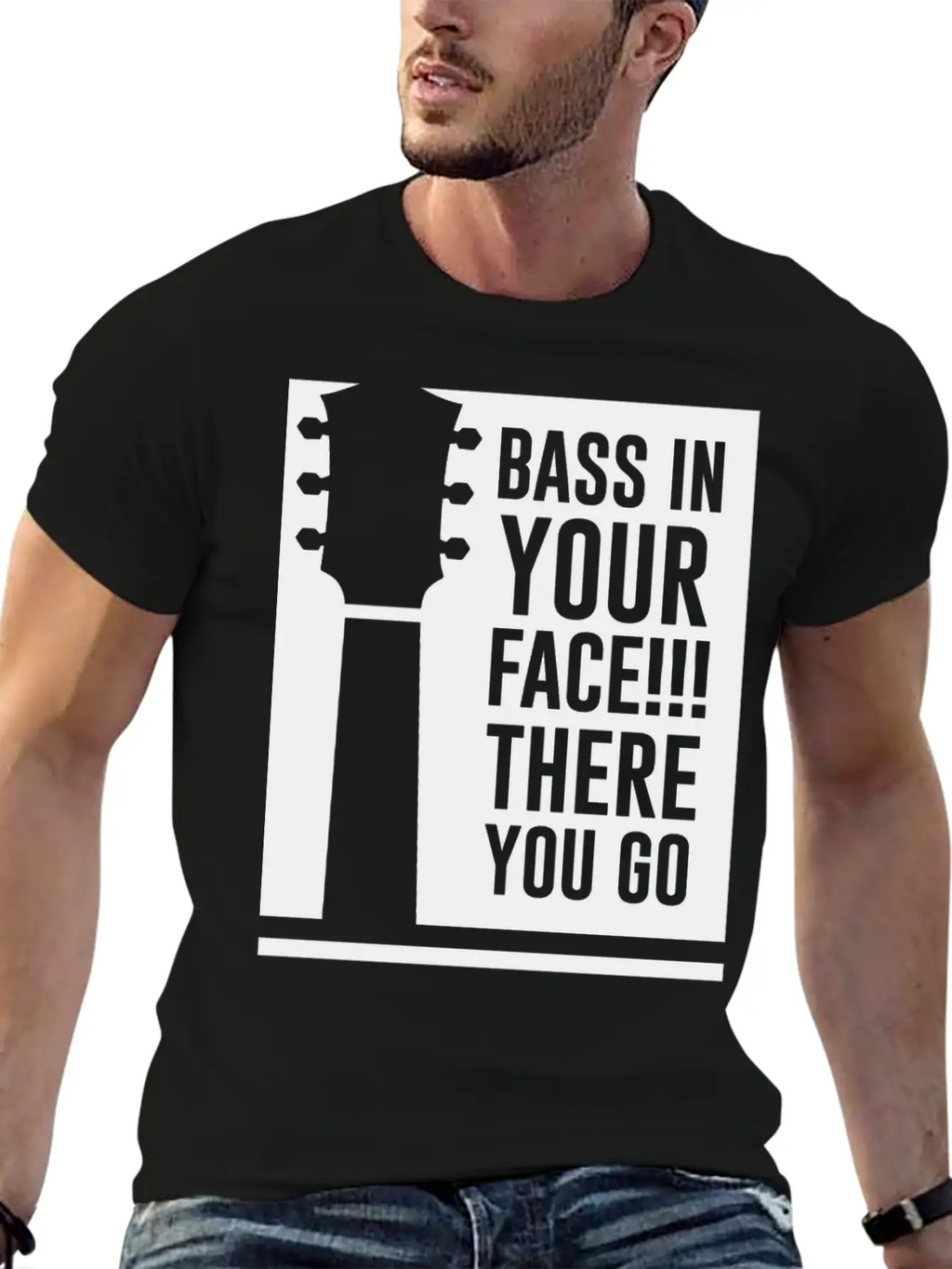 Bass In Your Face Unisex Casual T-Shirt – Clean Design For Daily Comfort