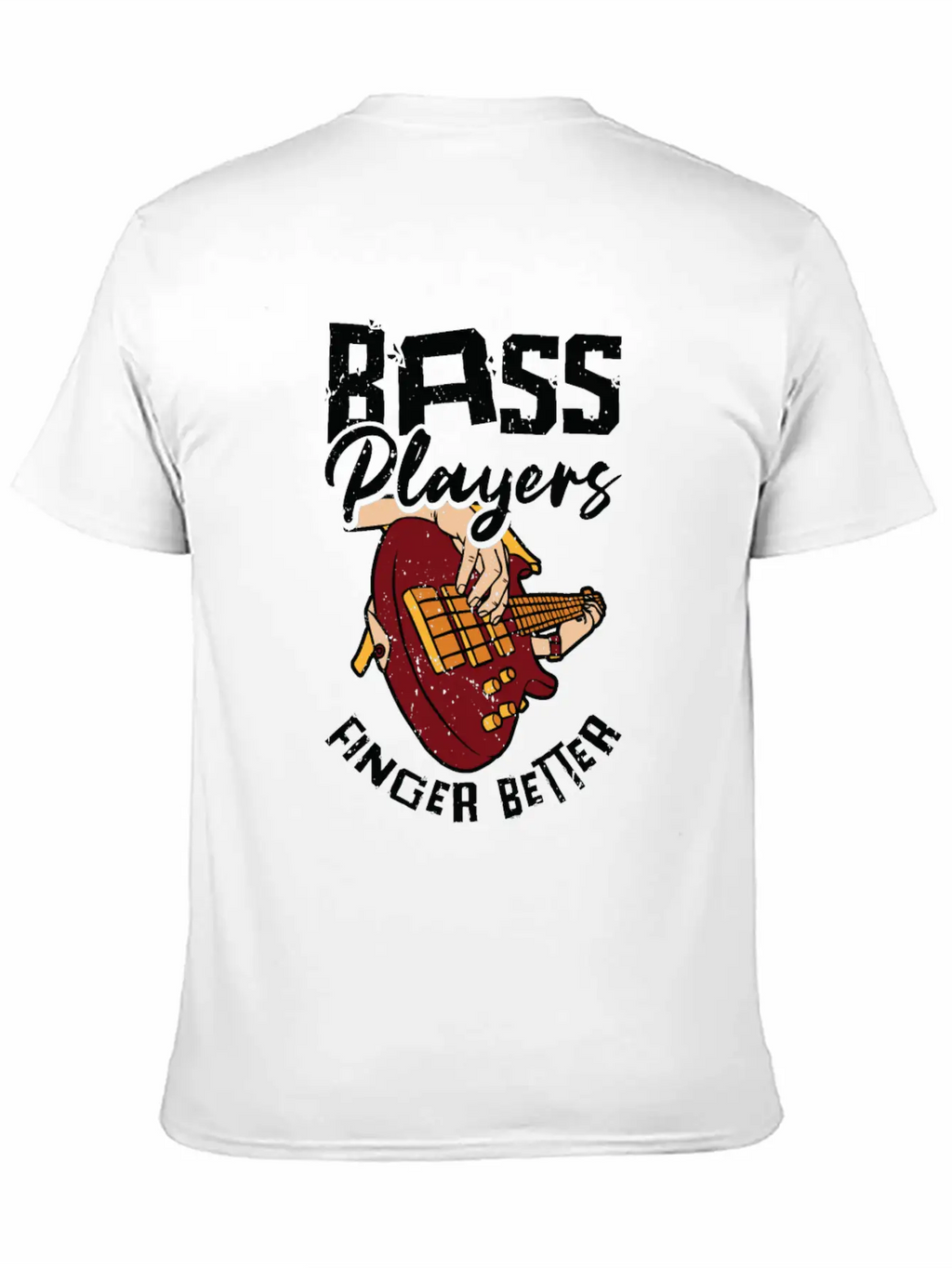 Bass Player Finger Bass Guitar Musician Unisex Short Sleeve Soft Cotton T-Shirt – Casual Everyday Wear