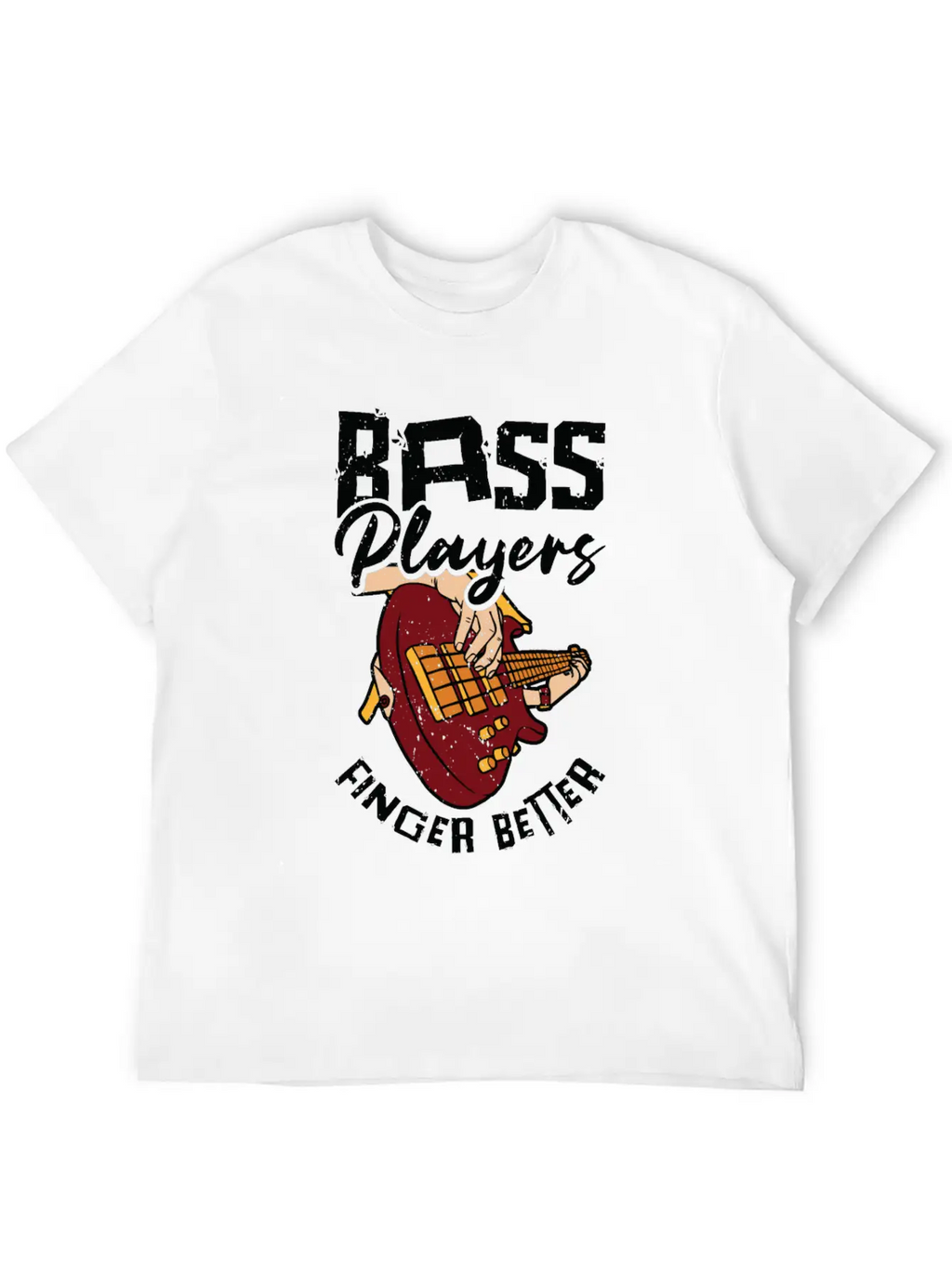 Bass Player Finger Bass Guitar Musician Unisex Short Sleeve Soft Cotton T-Shirt – Casual Everyday Wear