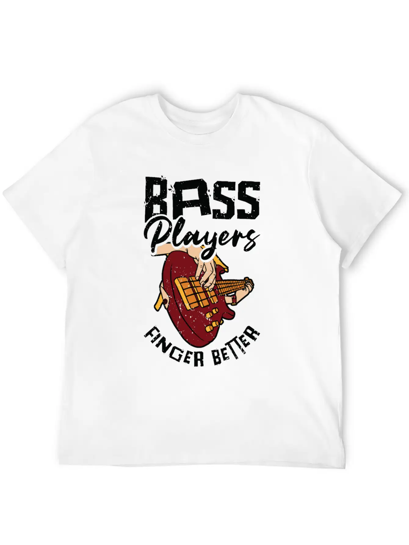Bass Player Finger Bass Guitar Musician Unisex Short Sleeve Soft Cotton T-Shirt – Casual Everyday Wear