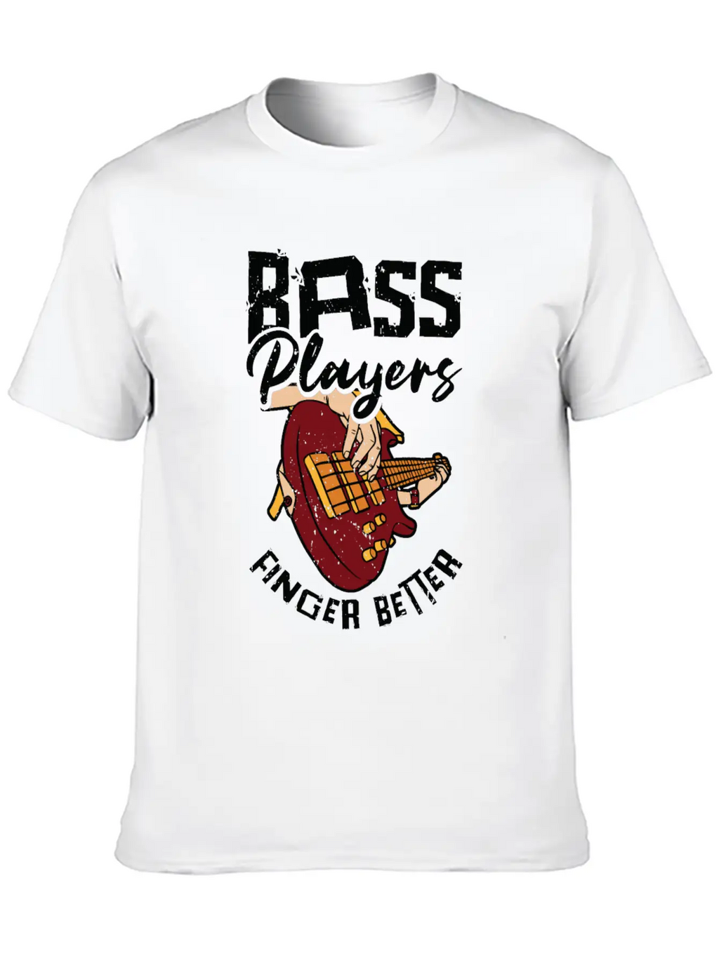 Bass Player Finger Bass Guitar Musician Unisex Short Sleeve Soft Cotton T-Shirt – Casual Everyday Wear