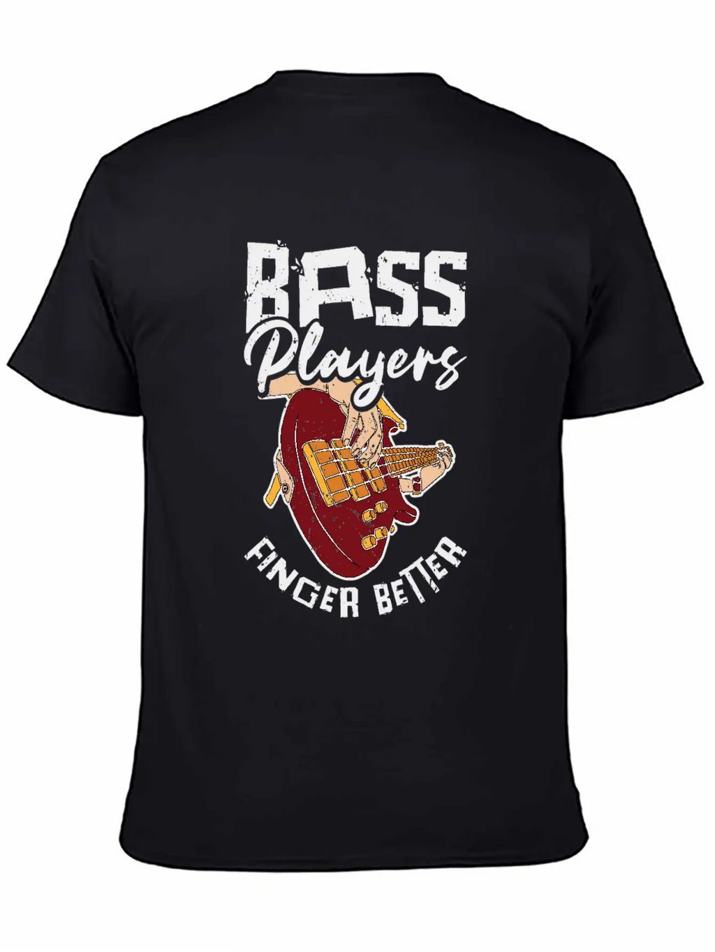 Bass Player Finger Bass Guitar Musician Unisex Short Sleeve Soft Cotton T-Shirt – Casual Everyday Wear