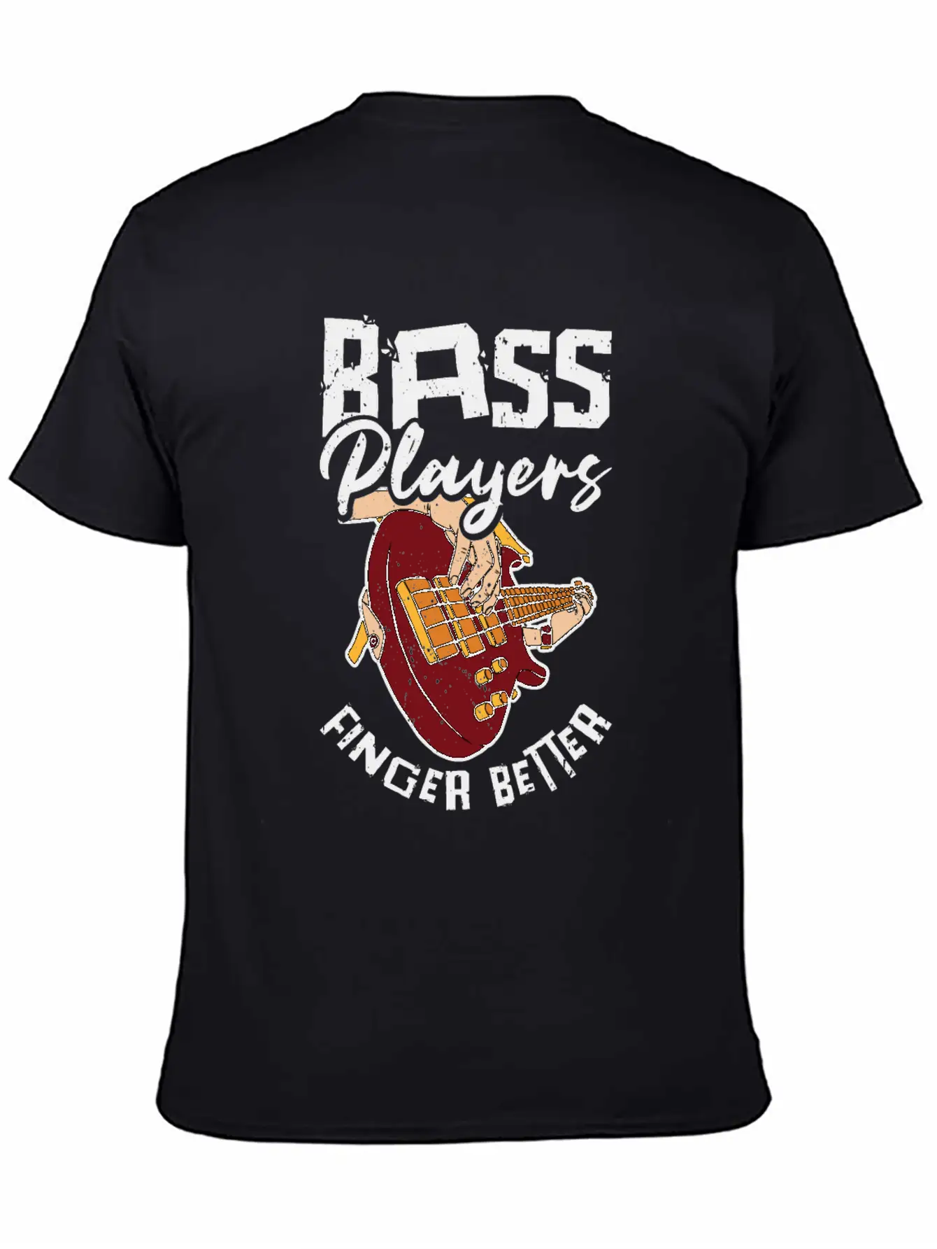 Bass Player Finger Bass Guitar Musician Unisex Short Sleeve Soft Cotton T-Shirt – Casual Everyday Wear