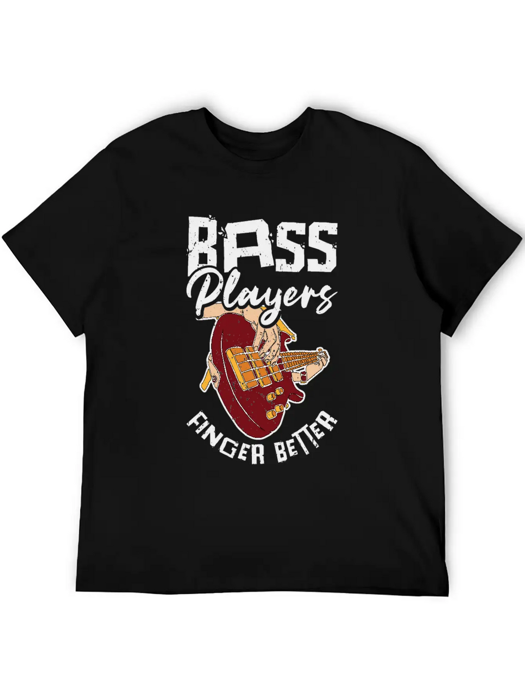 Bass Player Finger Bass Guitar Musician Unisex Short Sleeve Soft Cotton T-Shirt – Casual Everyday Wear
