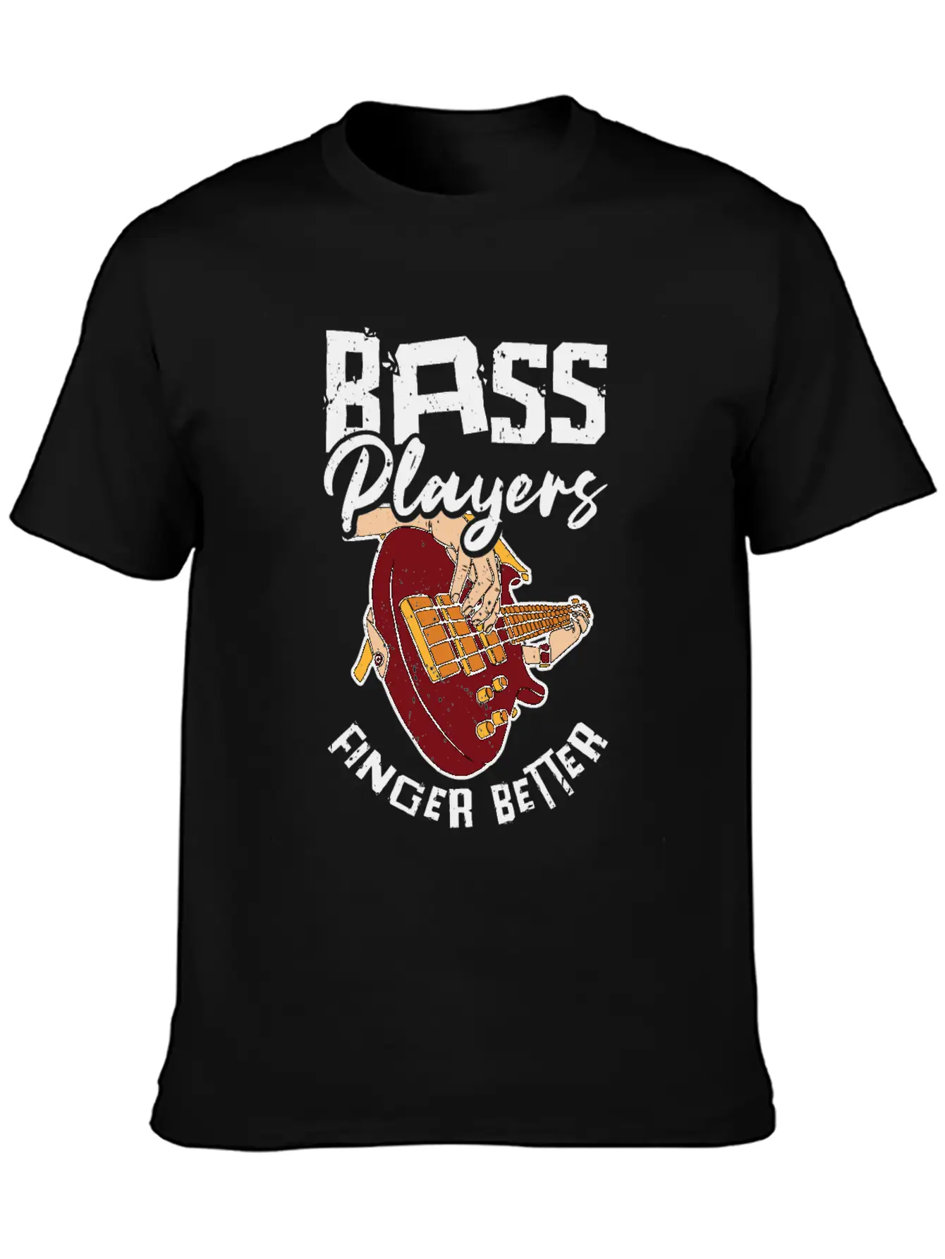 Bass Player Finger Bass Guitar Musician Unisex Short Sleeve Soft Cotton T-Shirt – Casual Everyday Wear