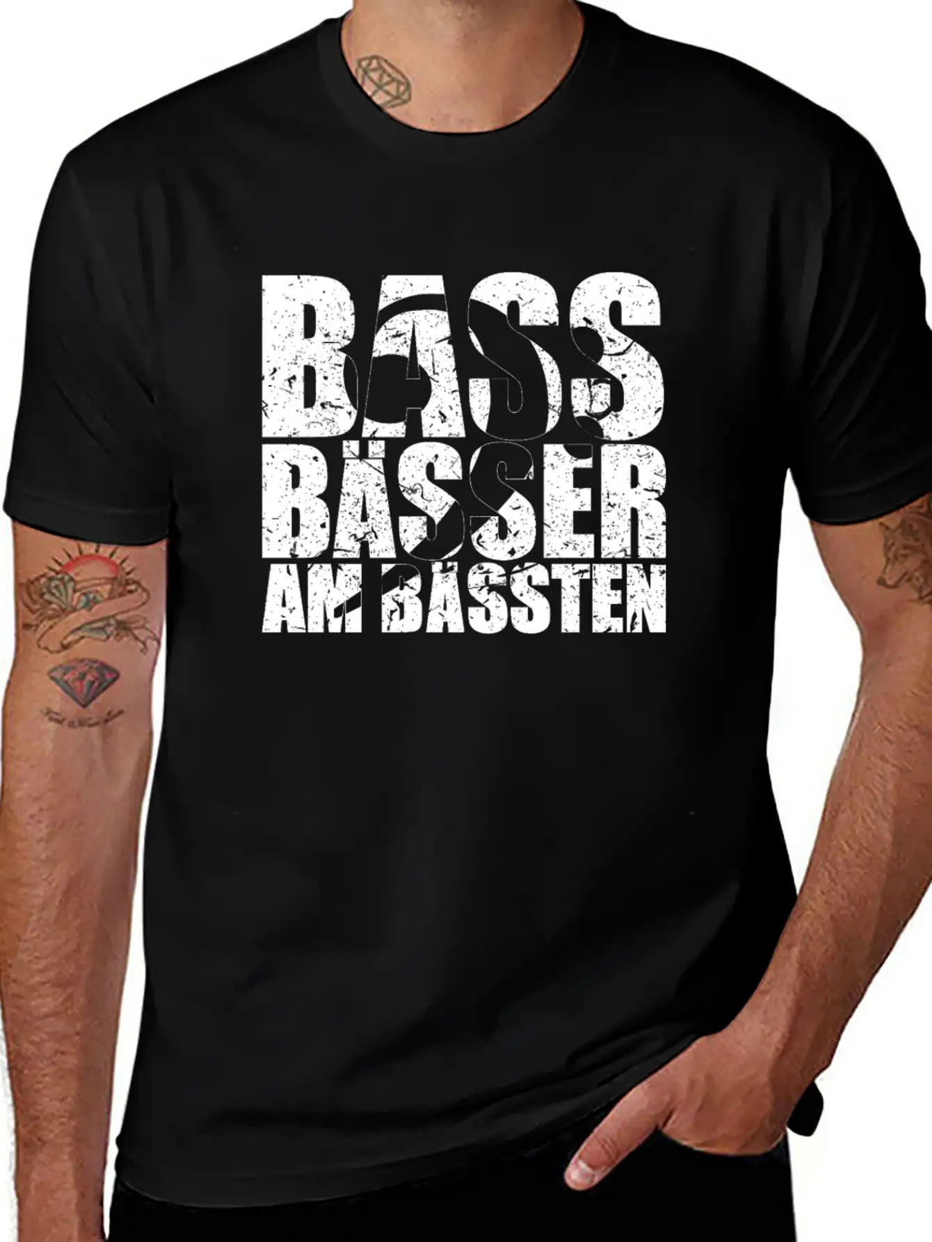 Bass Player Gift BASS BÄSSER AM BÄSSTEN Bassist Essential Cotton Tee For Daily Outfits – Unisex Style