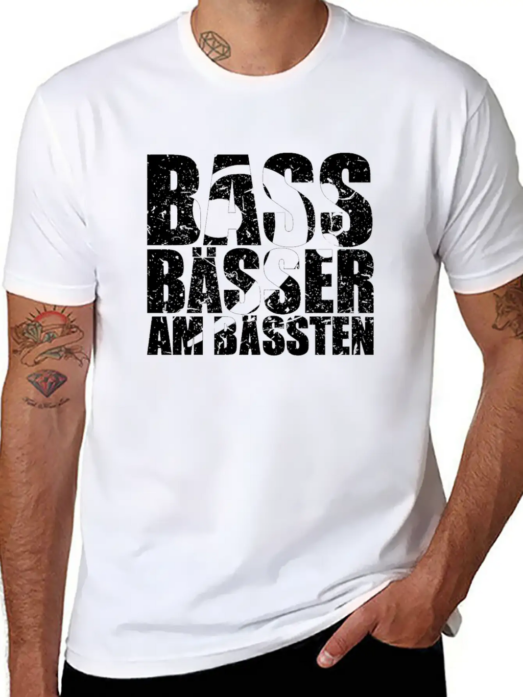 Bass Player Gift BASS BÄSSER AM BÄSSTEN Bassist Essential Cotton Tee For Daily Outfits – Unisex Style