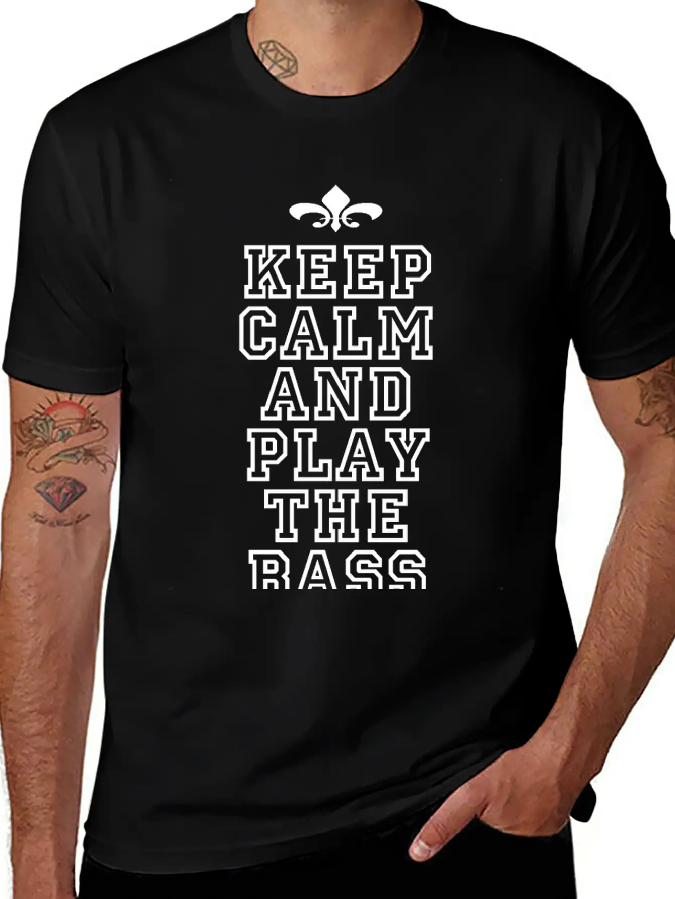 Bass Player Gift Keep Calm And Play The Bass Essential Cotton Tee For Daily Outfits – Unisex Style