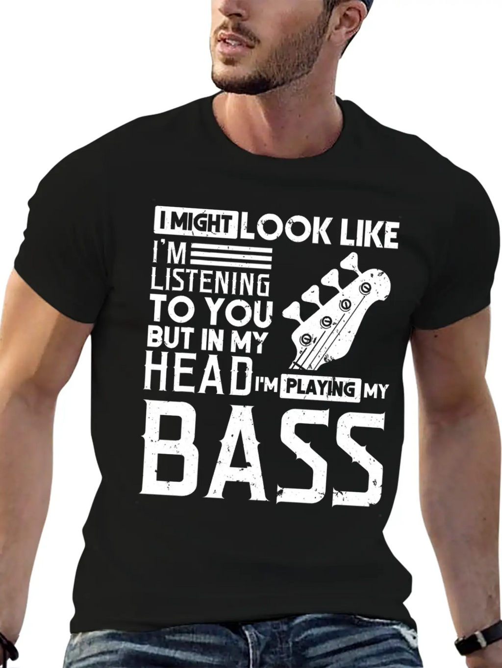 Bass Player Shirt Men Gift For Bass Guitar Player Breathable Graphic T-Shirt – Perfect For Casual Days