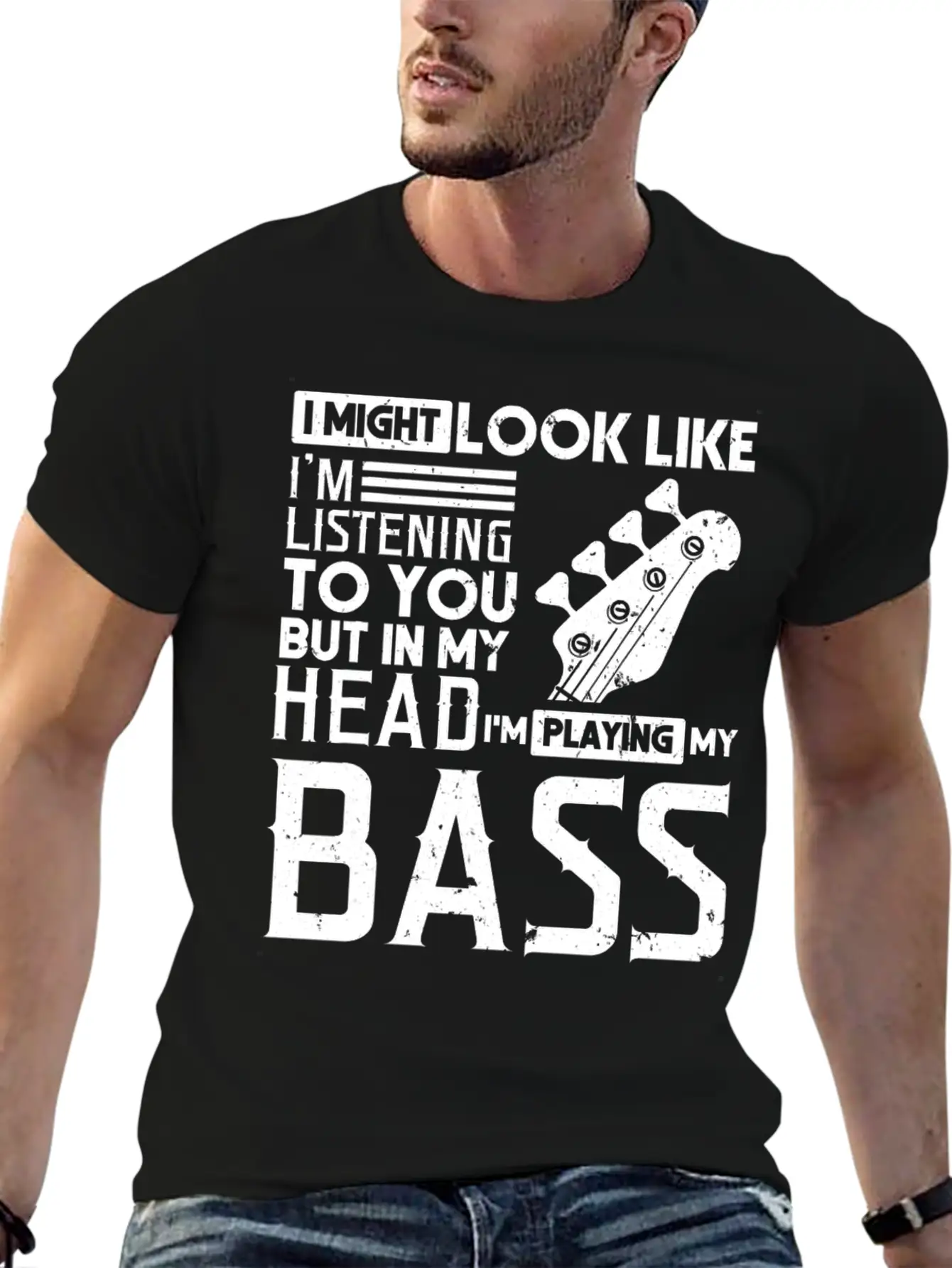 Bass Player Shirt Men Gift For Bass Guitar Player Breathable Graphic T-Shirt – Perfect For Casual Days