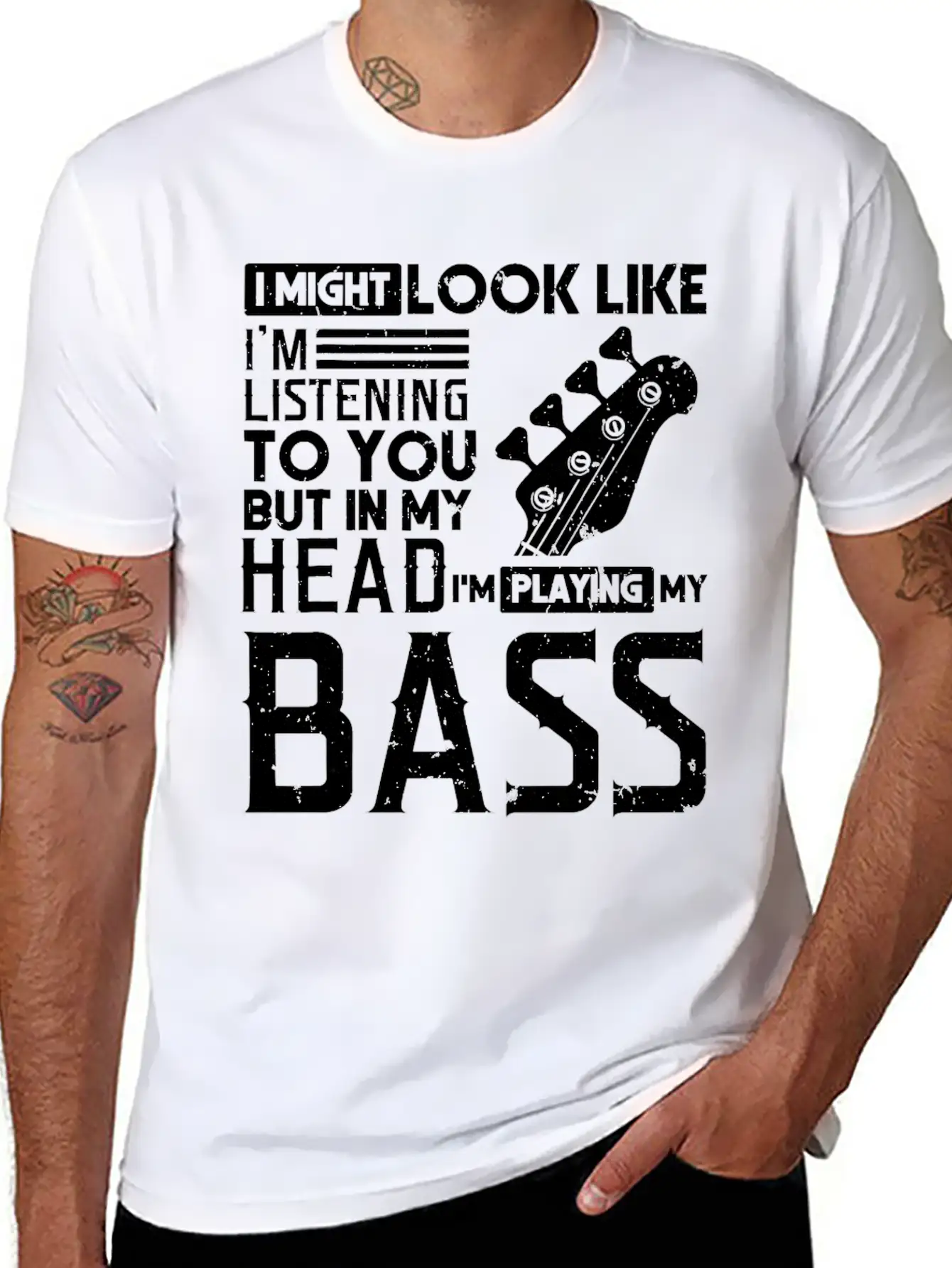 Bass Player Shirt Men Gift For Bass Guitar Player Breathable Graphic T-Shirt – Perfect For Casual Days