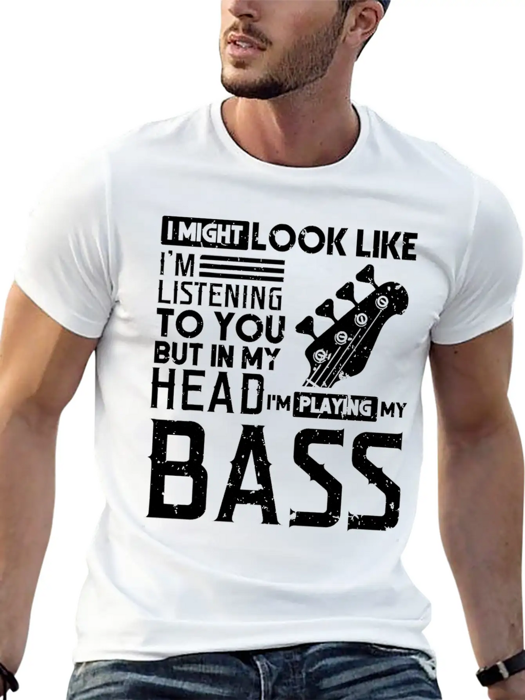 Bass Player Shirt Men Gift For Bass Guitar Player Breathable Graphic T-Shirt – Perfect For Casual Days