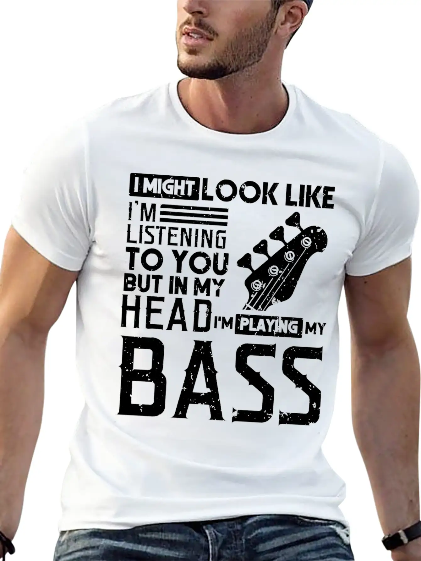 Bass Player Shirt Men Gift For Bass Guitar Player Breathable Graphic T-Shirt – Perfect For Casual Days