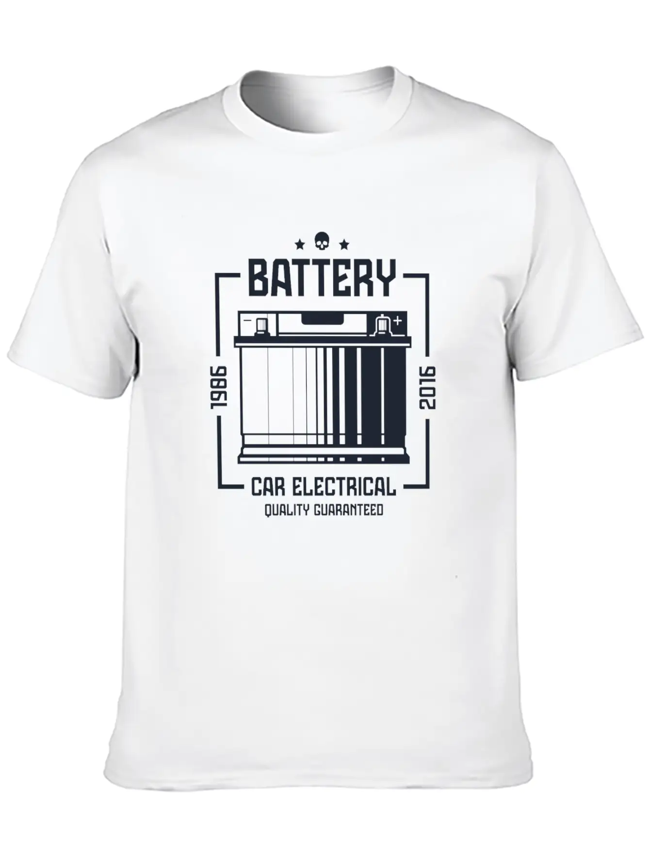 Battery Car Electronical Casual Graphic T-Shirt – Simple And Comfortable Daily Wear