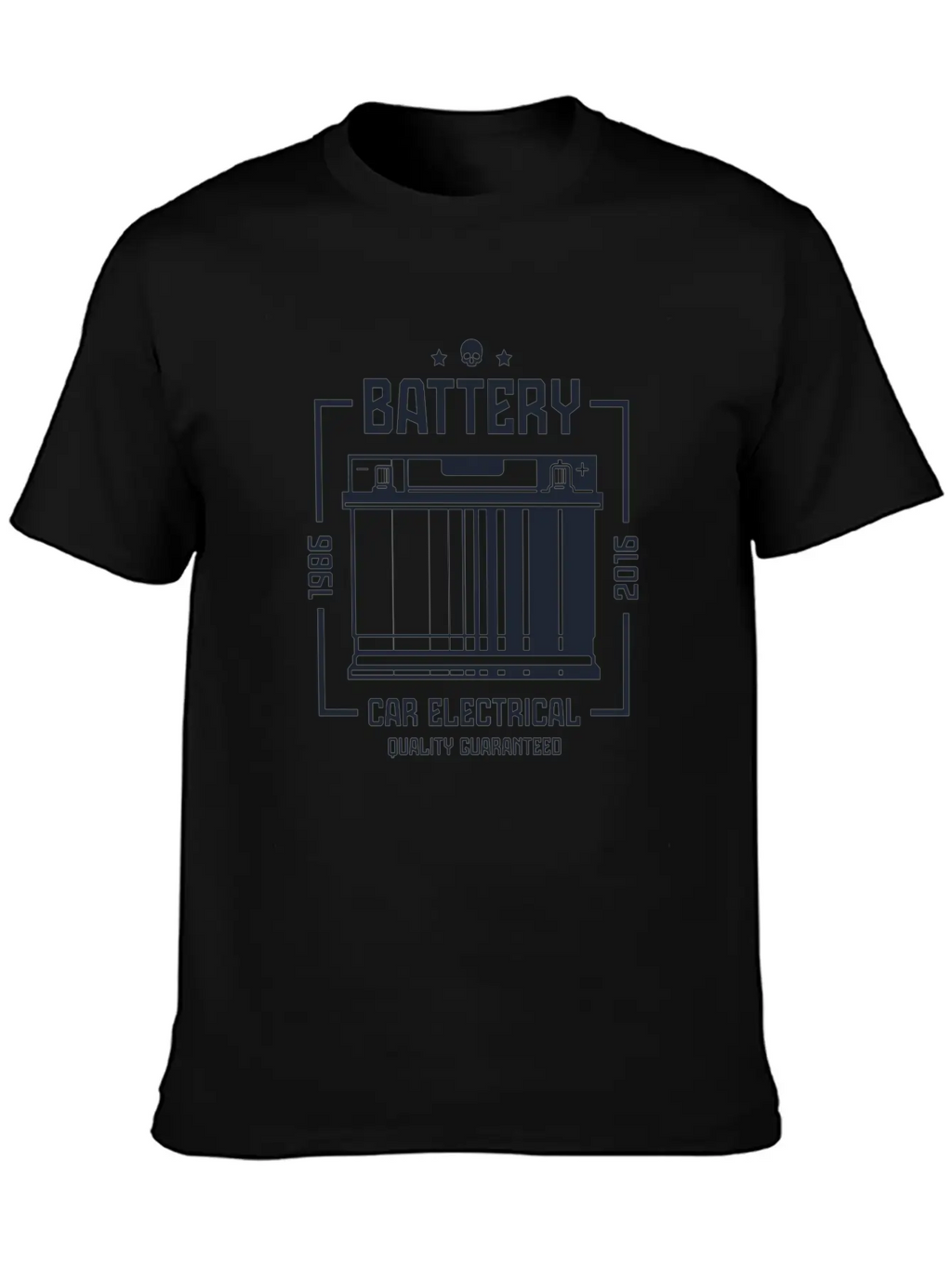 Battery Car Electronical Casual Graphic T-Shirt – Simple And Comfortable Daily Wear