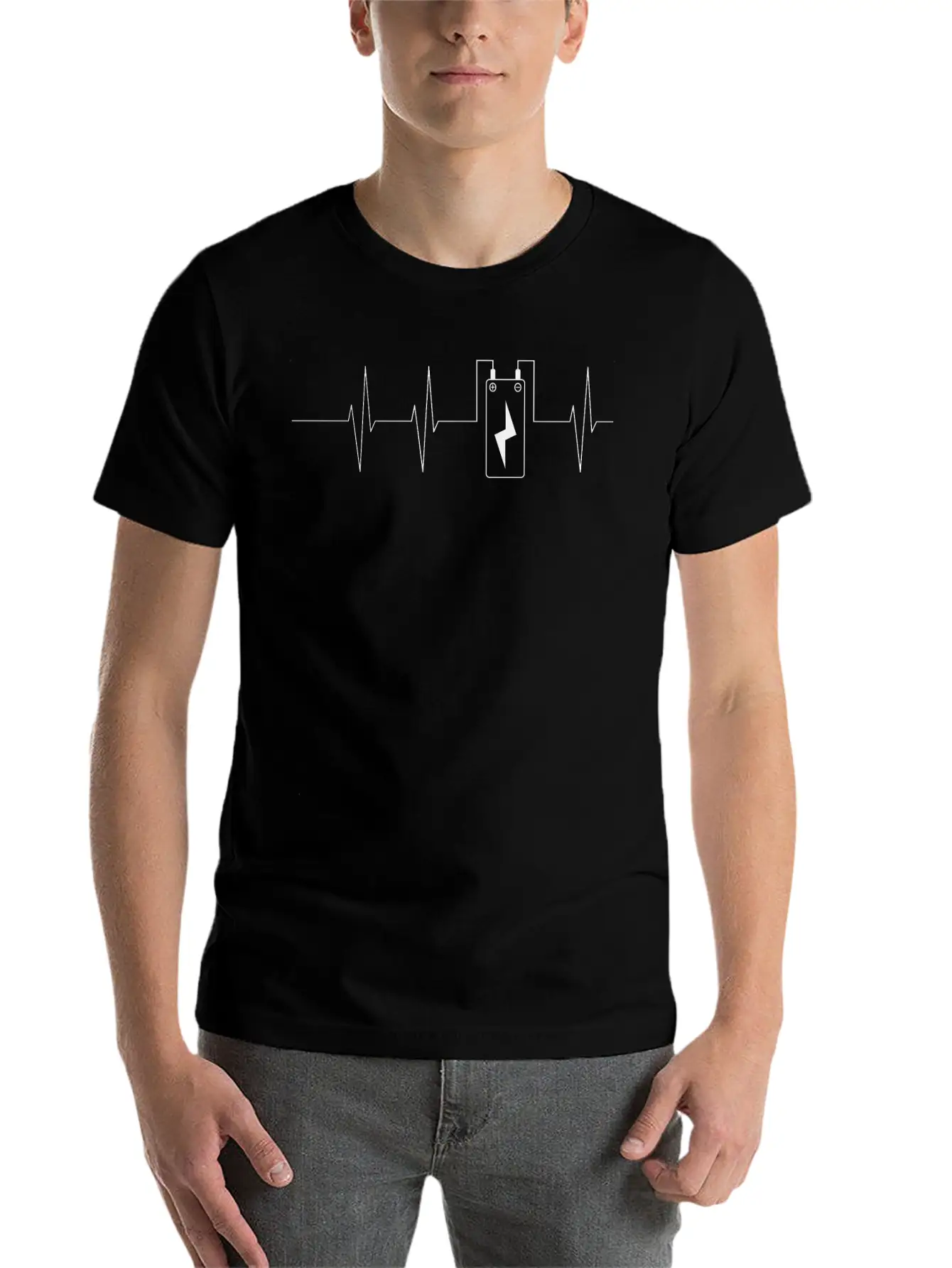 Battery Heart Beat Electronics / Gift Idea Essential Cotton Tee For Daily Outfits – Unisex Style