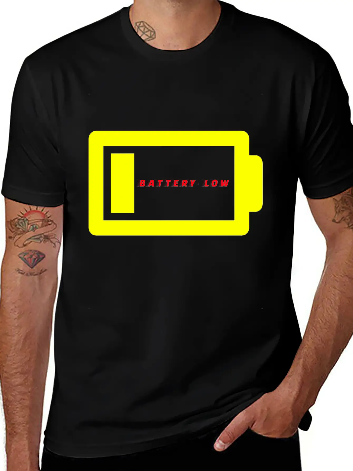 BATTERY LOW Unisex Casual T-Shirt – Clean Design For Daily Comfort
