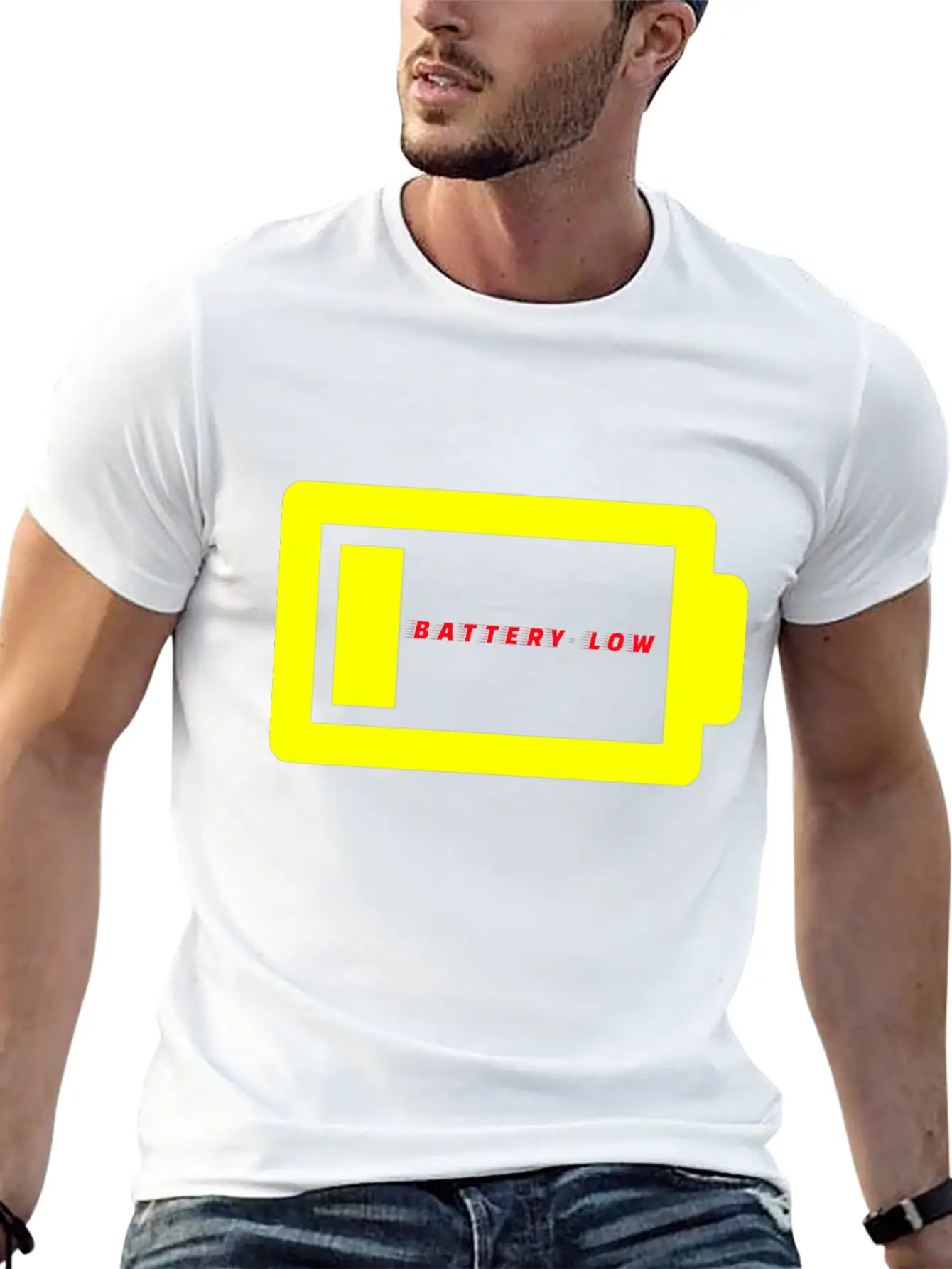 BATTERY LOW Unisex Casual T-Shirt – Clean Design For Daily Comfort