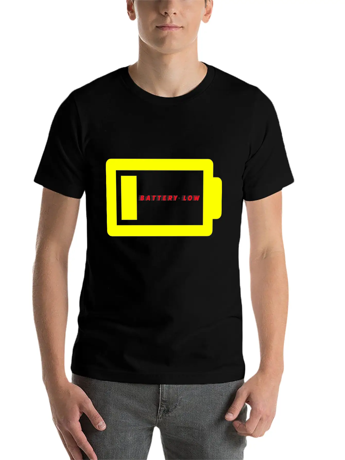 BATTERY LOW Unisex Casual T-Shirt – Clean Design For Daily Comfort
