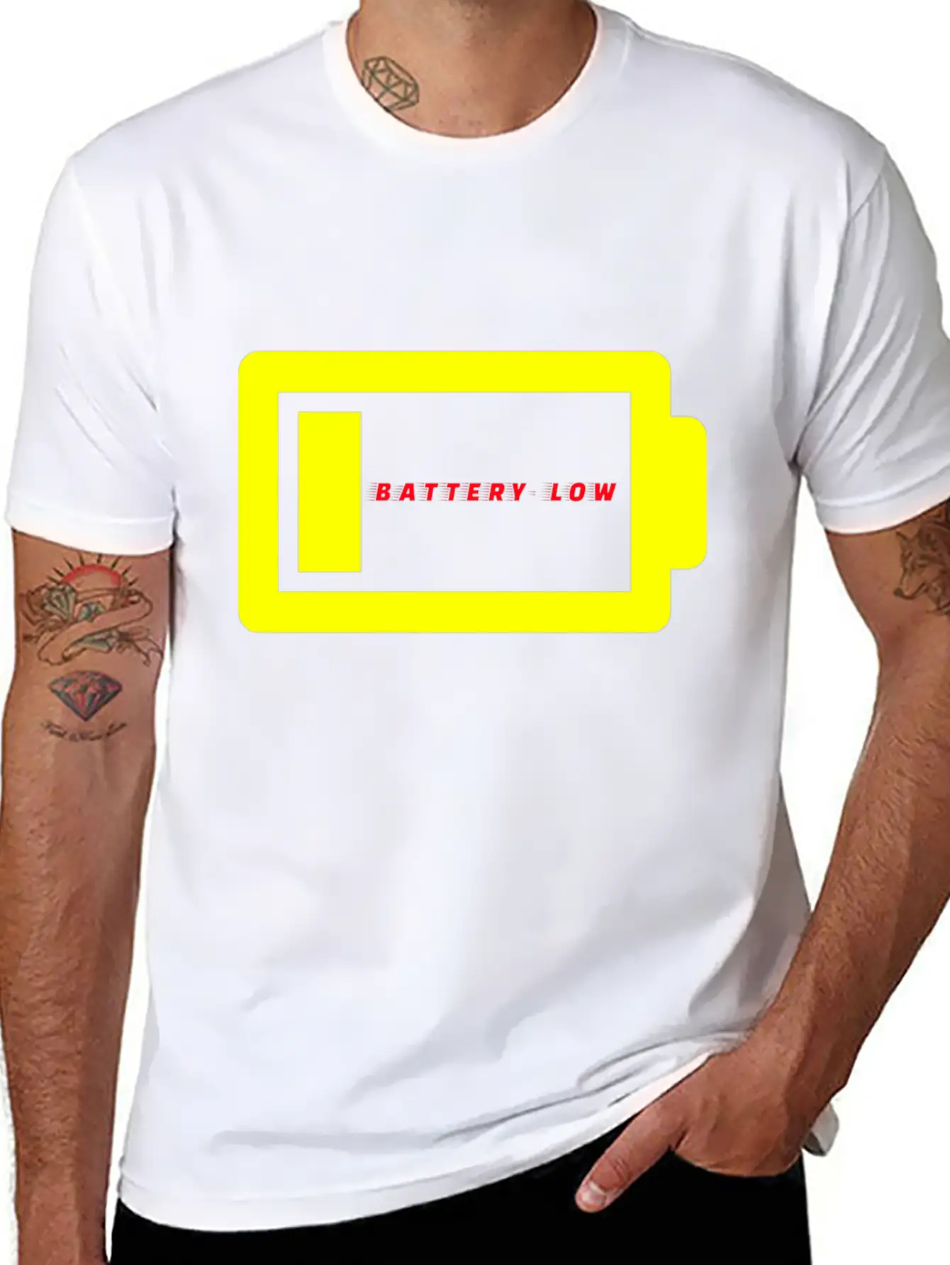 BATTERY LOW Unisex Casual T-Shirt – Clean Design For Daily Comfort