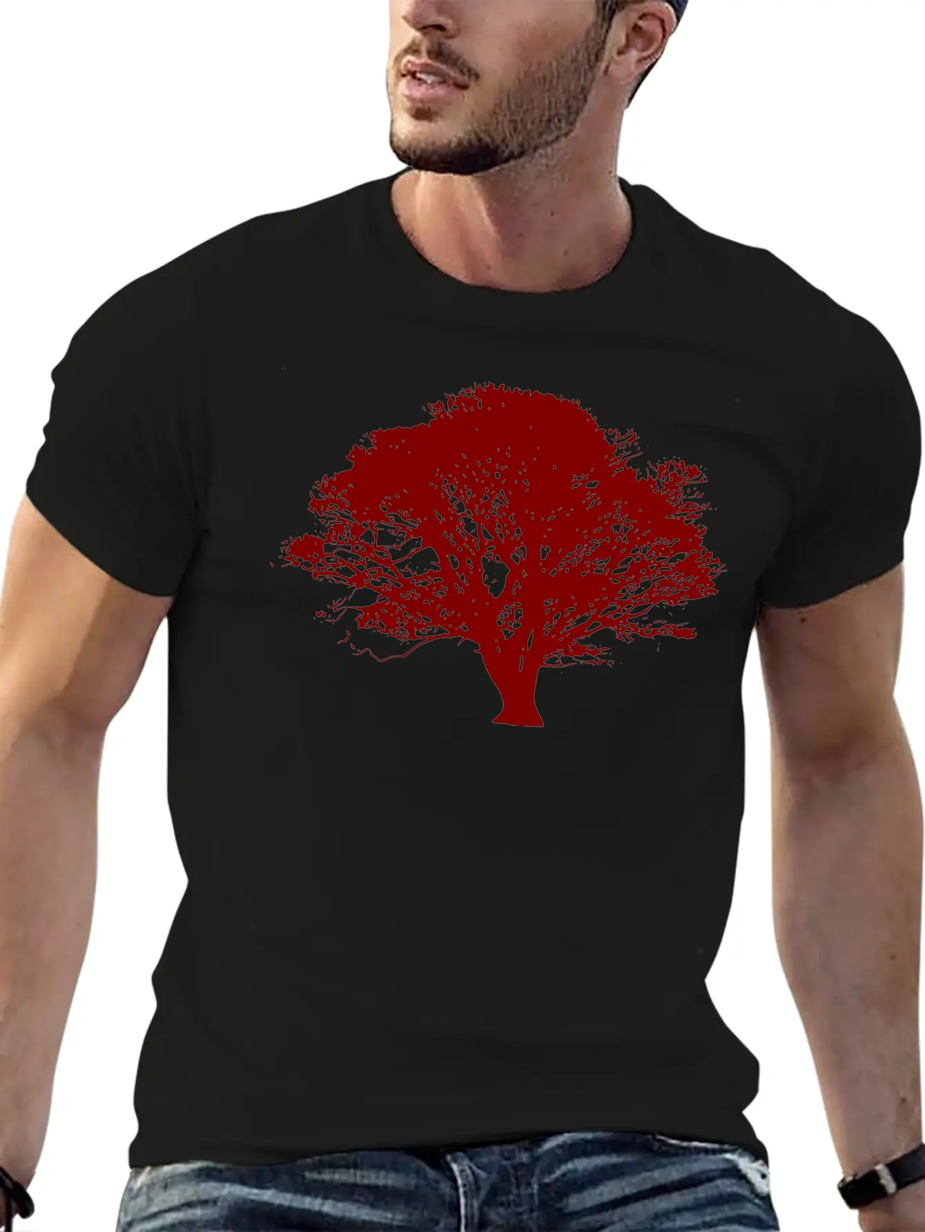 Baum Tree Baumstamm Wald Forest Woods148 Unisex Short Sleeve Soft Cotton T-Shirt – Casual Everyday Wear