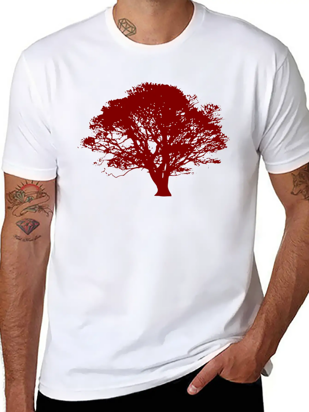 Baum Tree Baumstamm Wald Forest Woods148 Unisex Short Sleeve Soft Cotton T-Shirt – Casual Everyday Wear