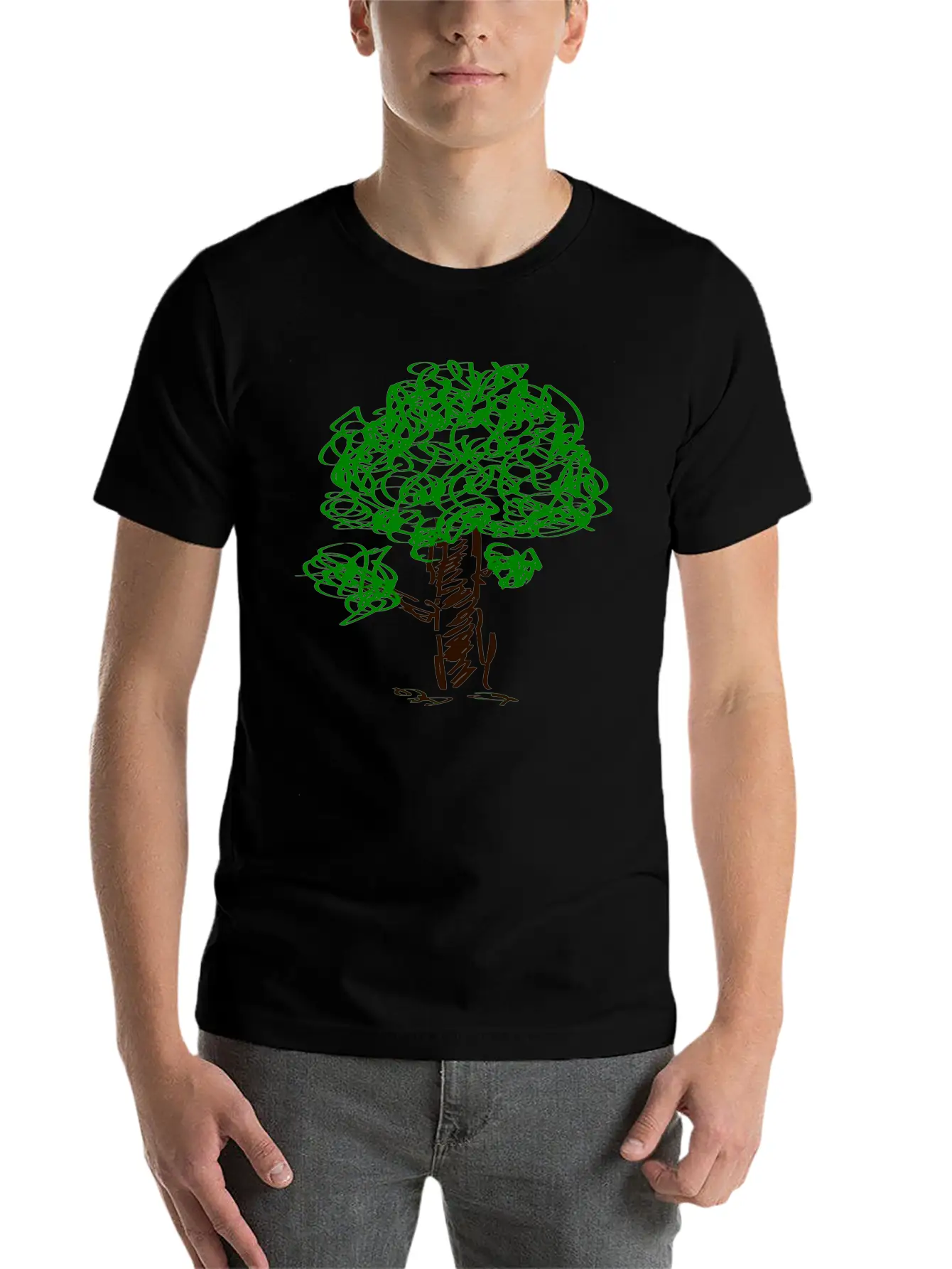 Baum Tree Baumstamm Wald Forest Woods187 Unisex Short Sleeve Soft Cotton T-Shirt – Casual Everyday Wear