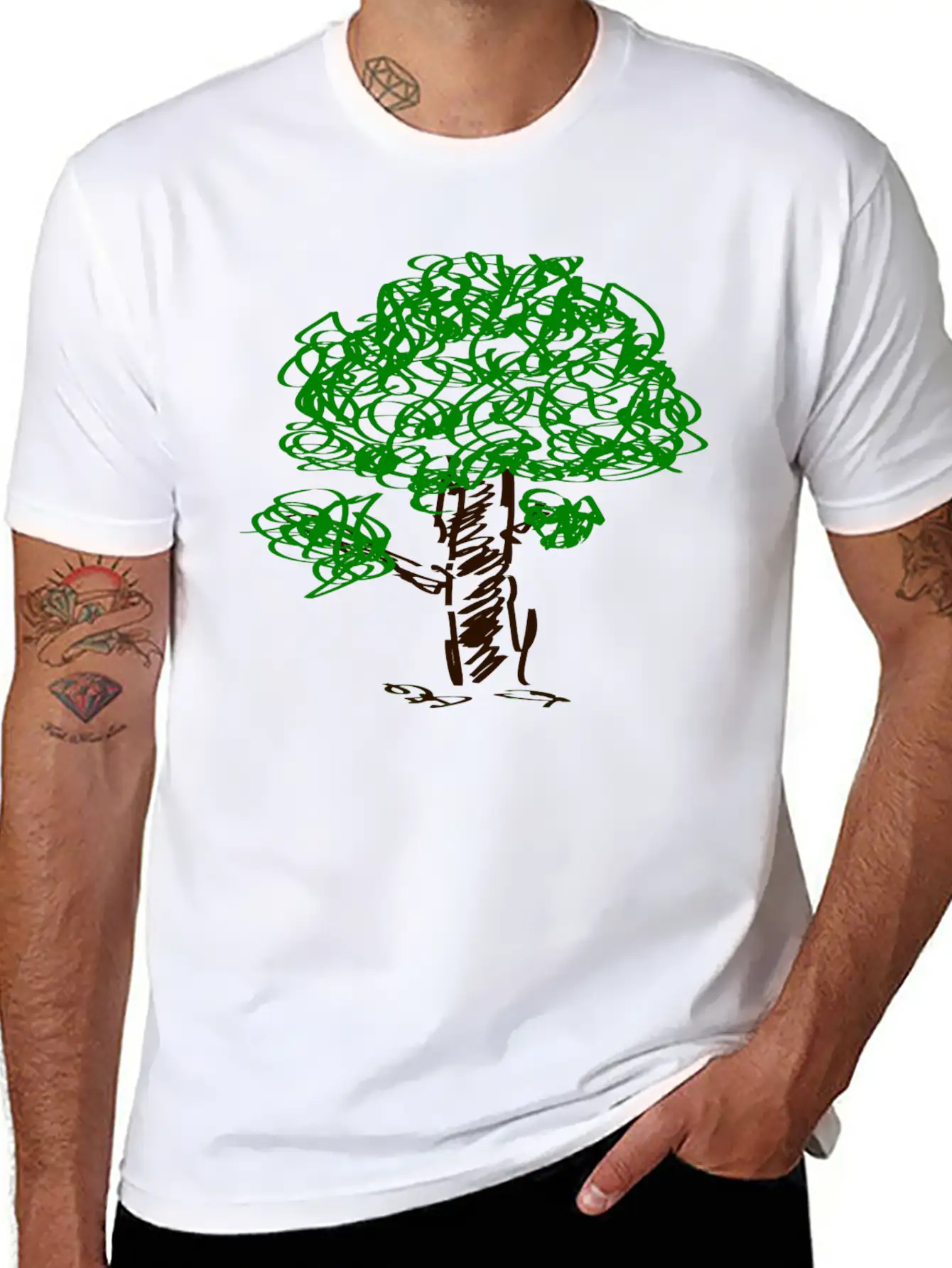 Baum Tree Baumstamm Wald Forest Woods187 Unisex Short Sleeve Soft Cotton T-Shirt – Casual Everyday Wear