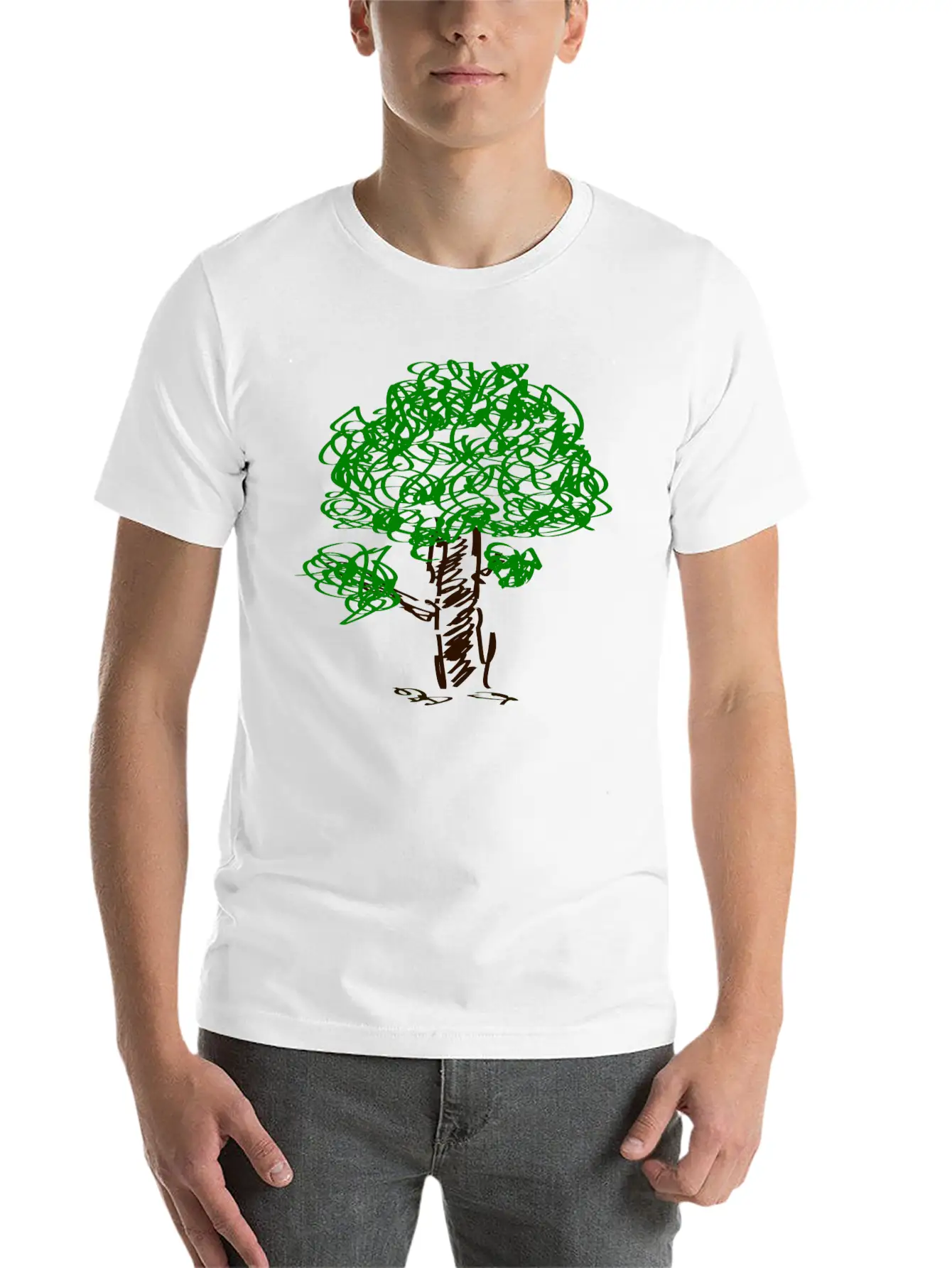 Baum Tree Baumstamm Wald Forest Woods187 Unisex Short Sleeve Soft Cotton T-Shirt – Casual Everyday Wear