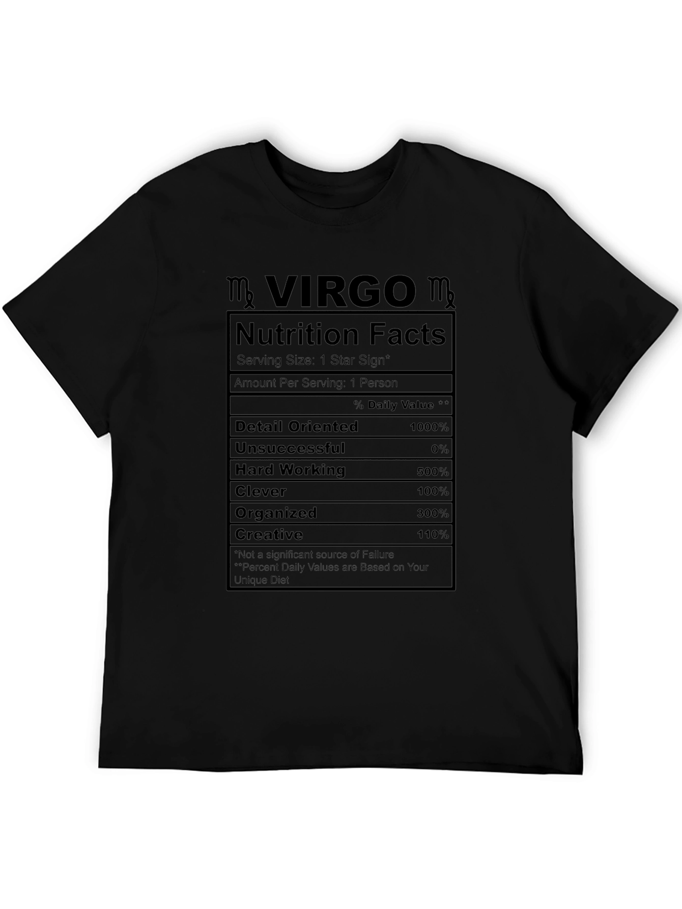 Virgo Nutrition Facts T-Shirt Zodiac Horoscope