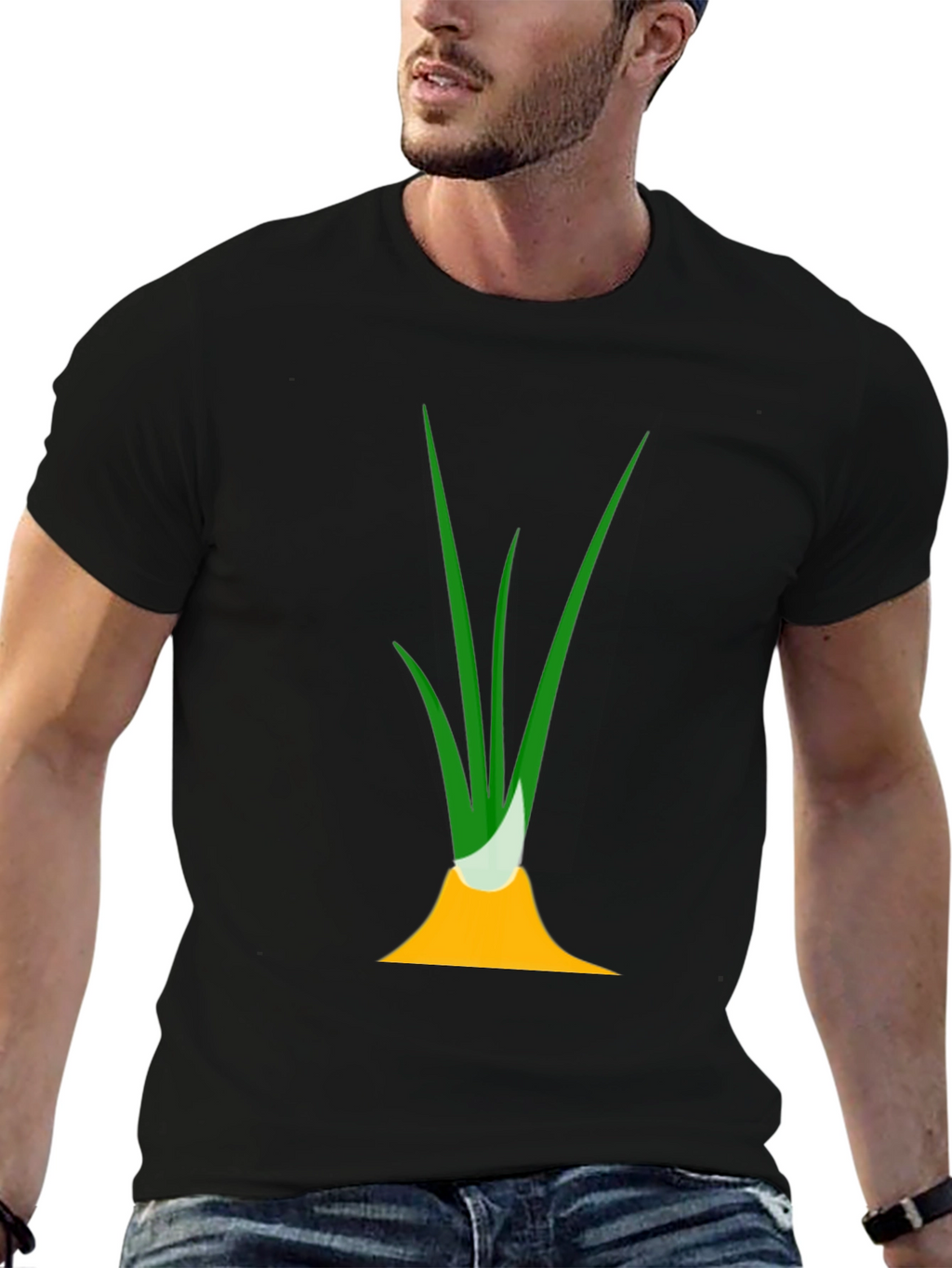 Funny Onion Graphic Tee - Black Cotton T-Shirt