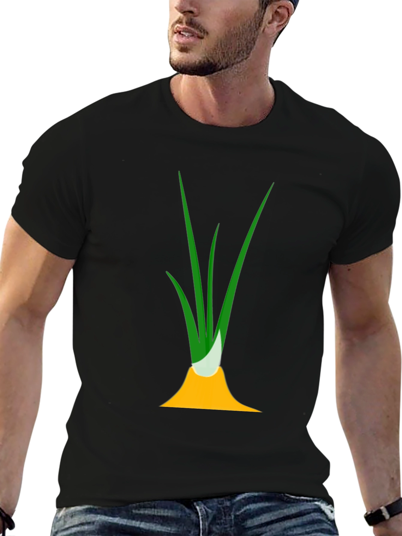 Funny Onion Graphic Tee - Black Cotton T-Shirt