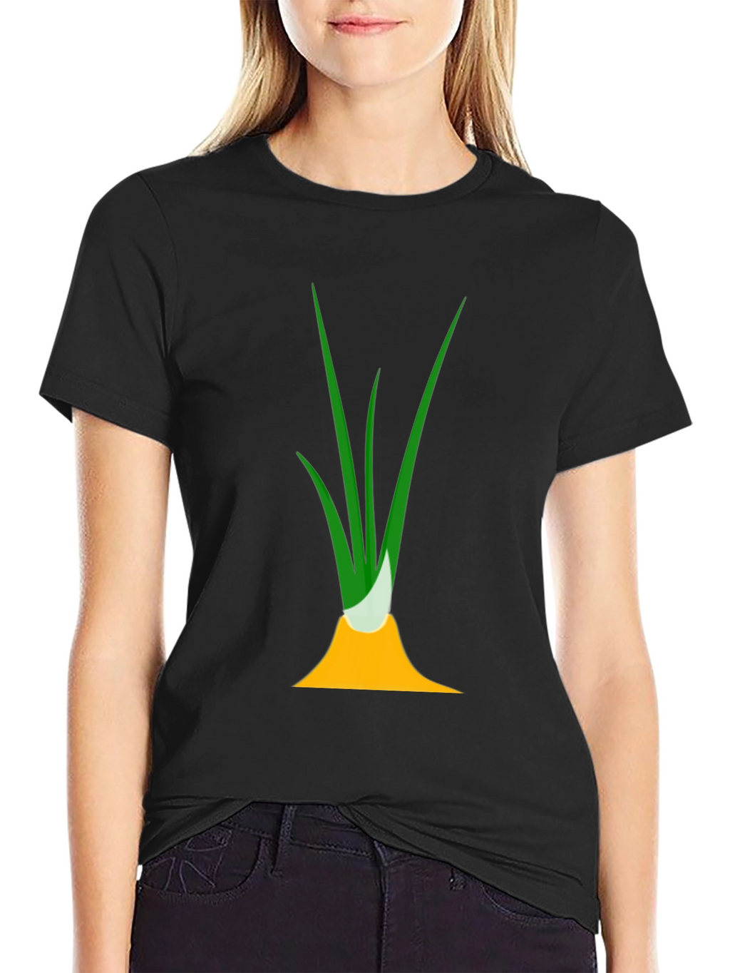 Funny Onion Graphic Tee - Black Cotton T-Shirt